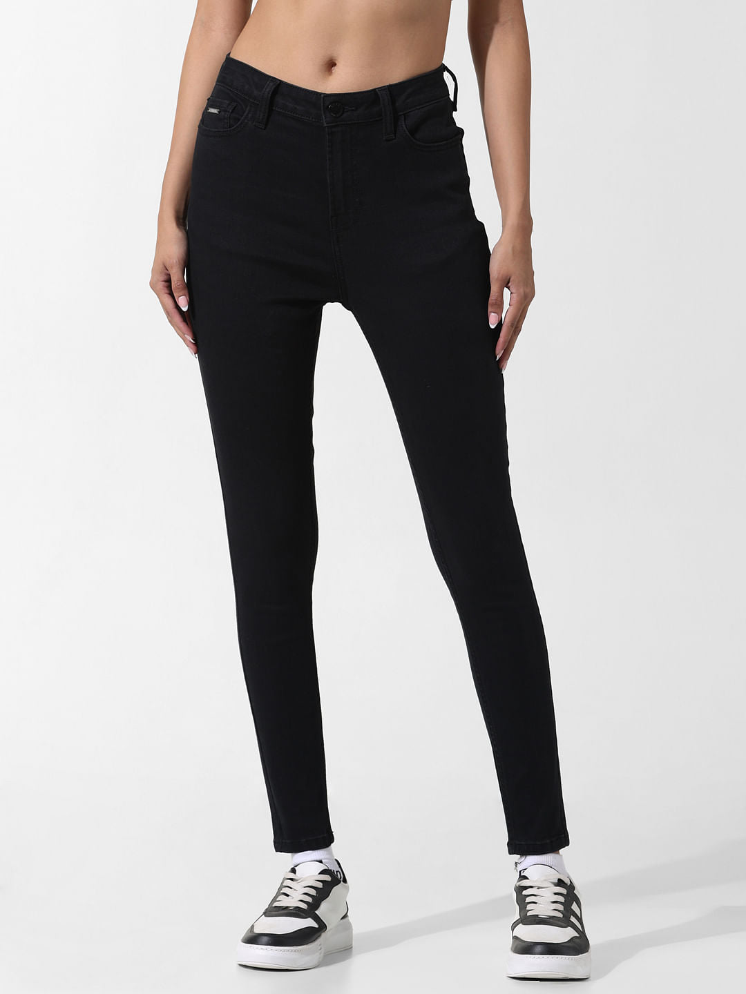 Black High Rise Piper Skinny Jeans