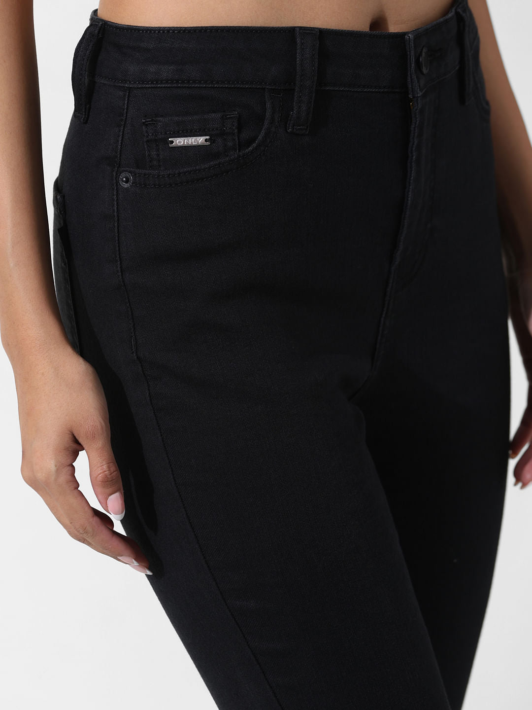 Black High Rise Piper Skinny Jeans