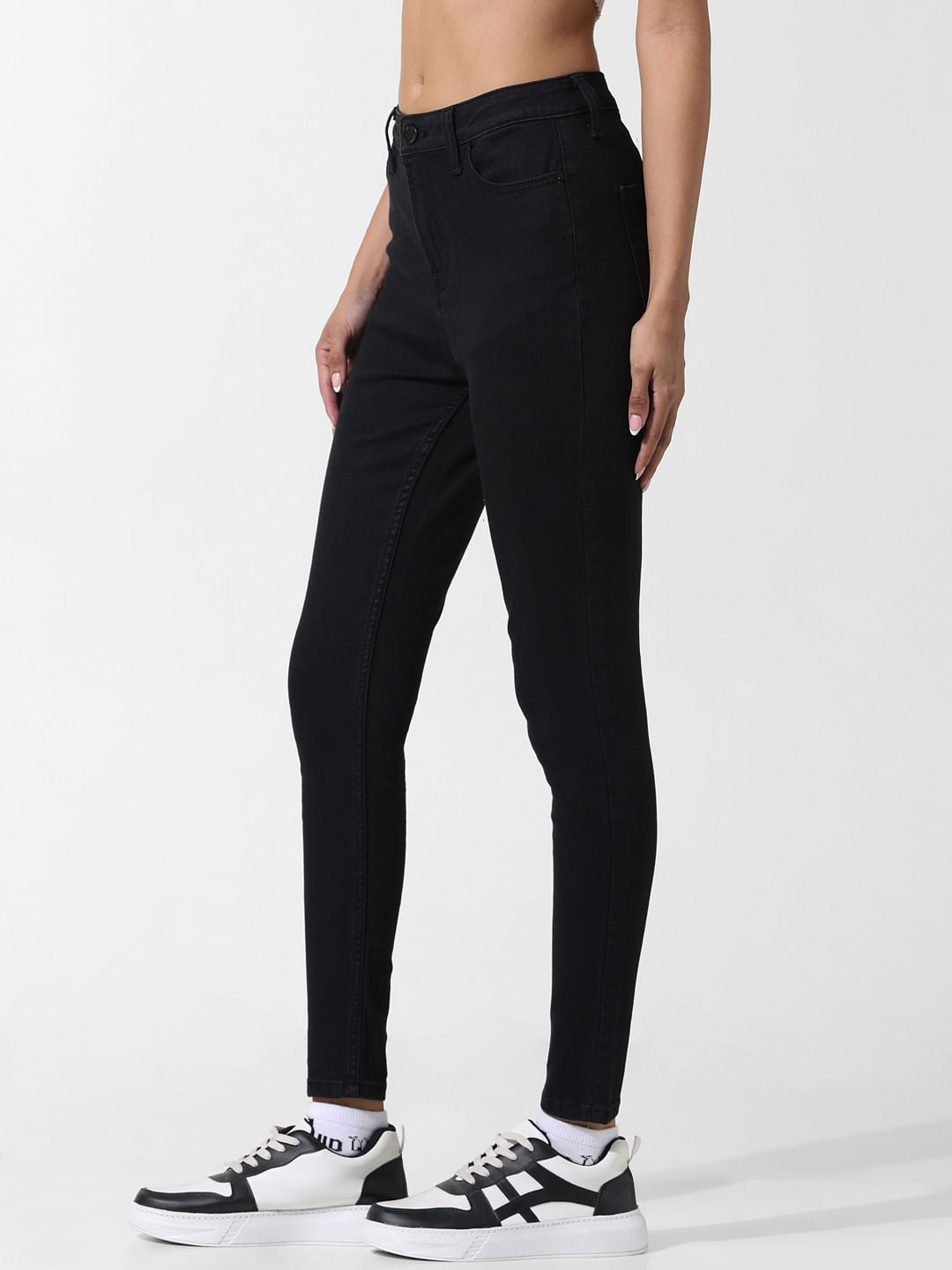 Black High Rise Piper Skinny Jeans