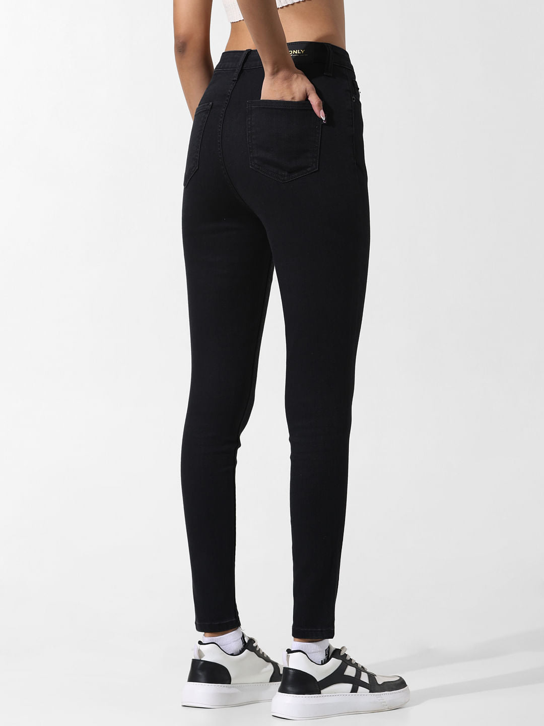 Black High Rise Piper Skinny Jeans