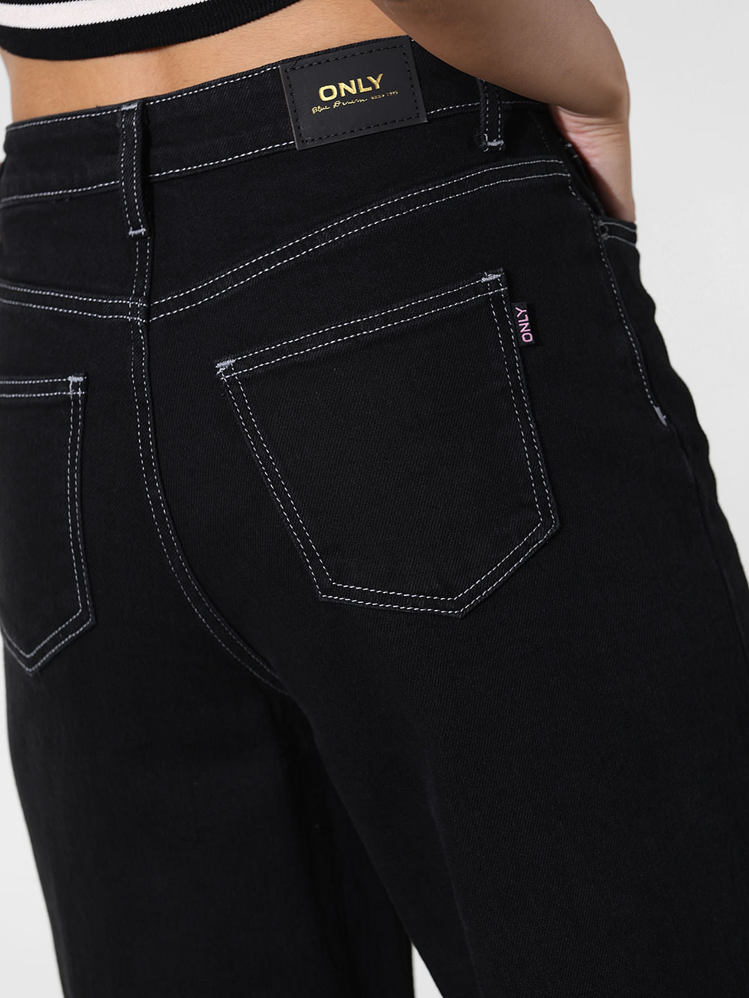 Black High Rise Wide Leg Jeans
