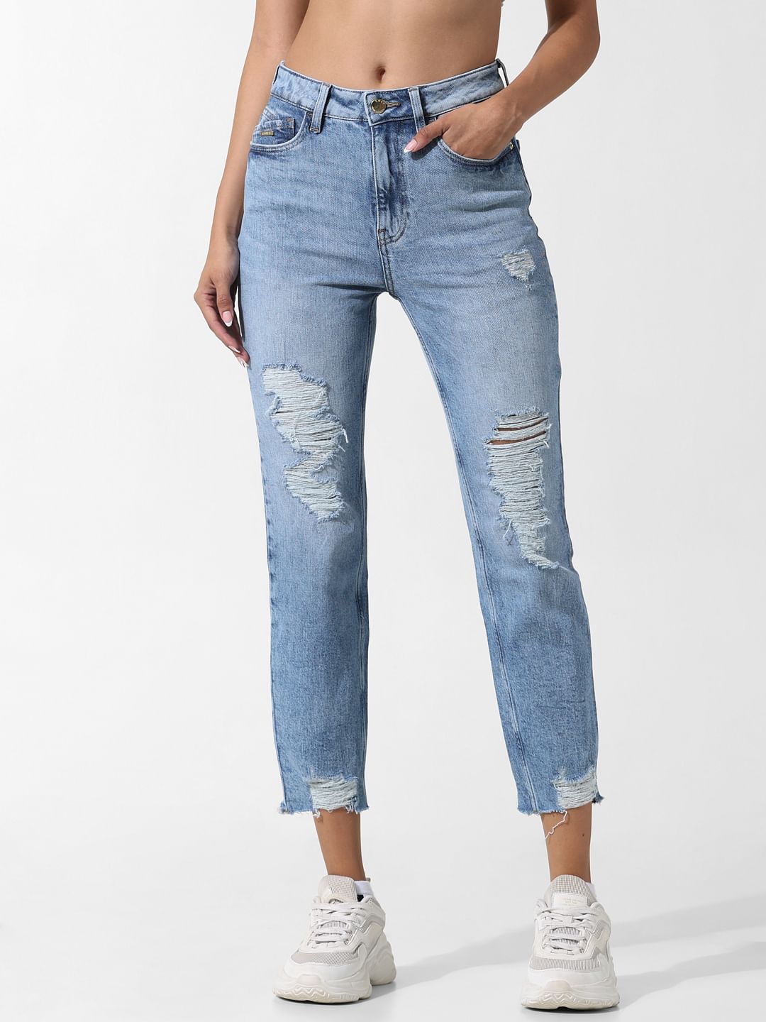 Blue High Rise Erin Distressed Jeans