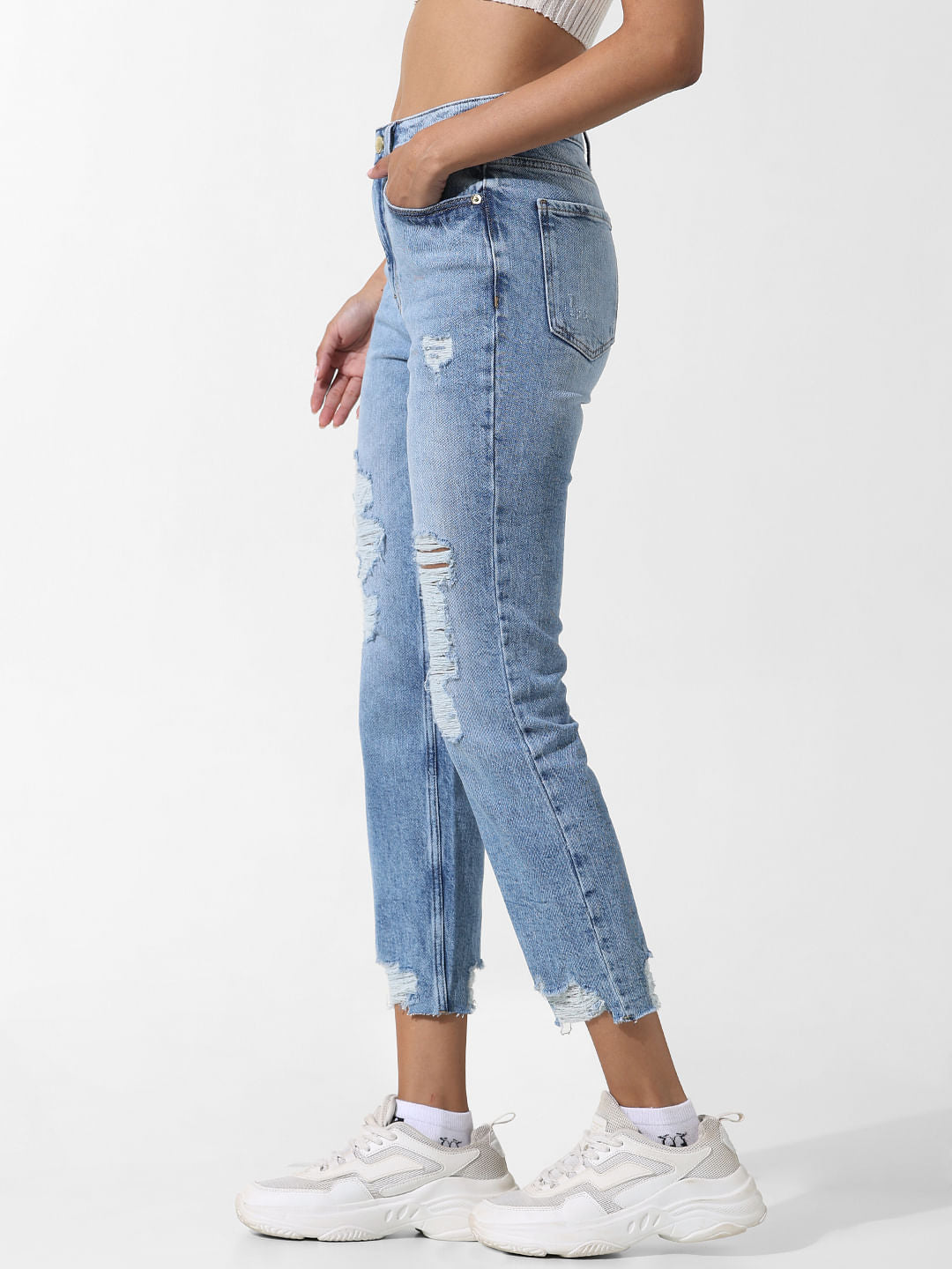 Blue High Rise Erin Distressed Jeans