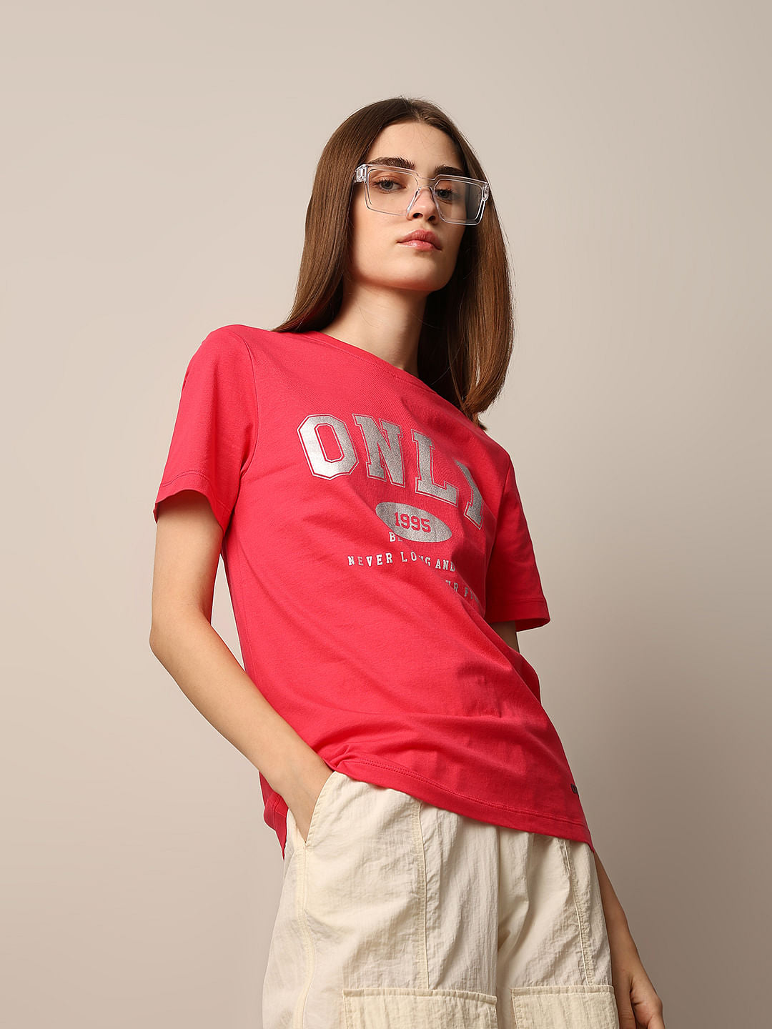 Red Printed Cotton T-Shirt