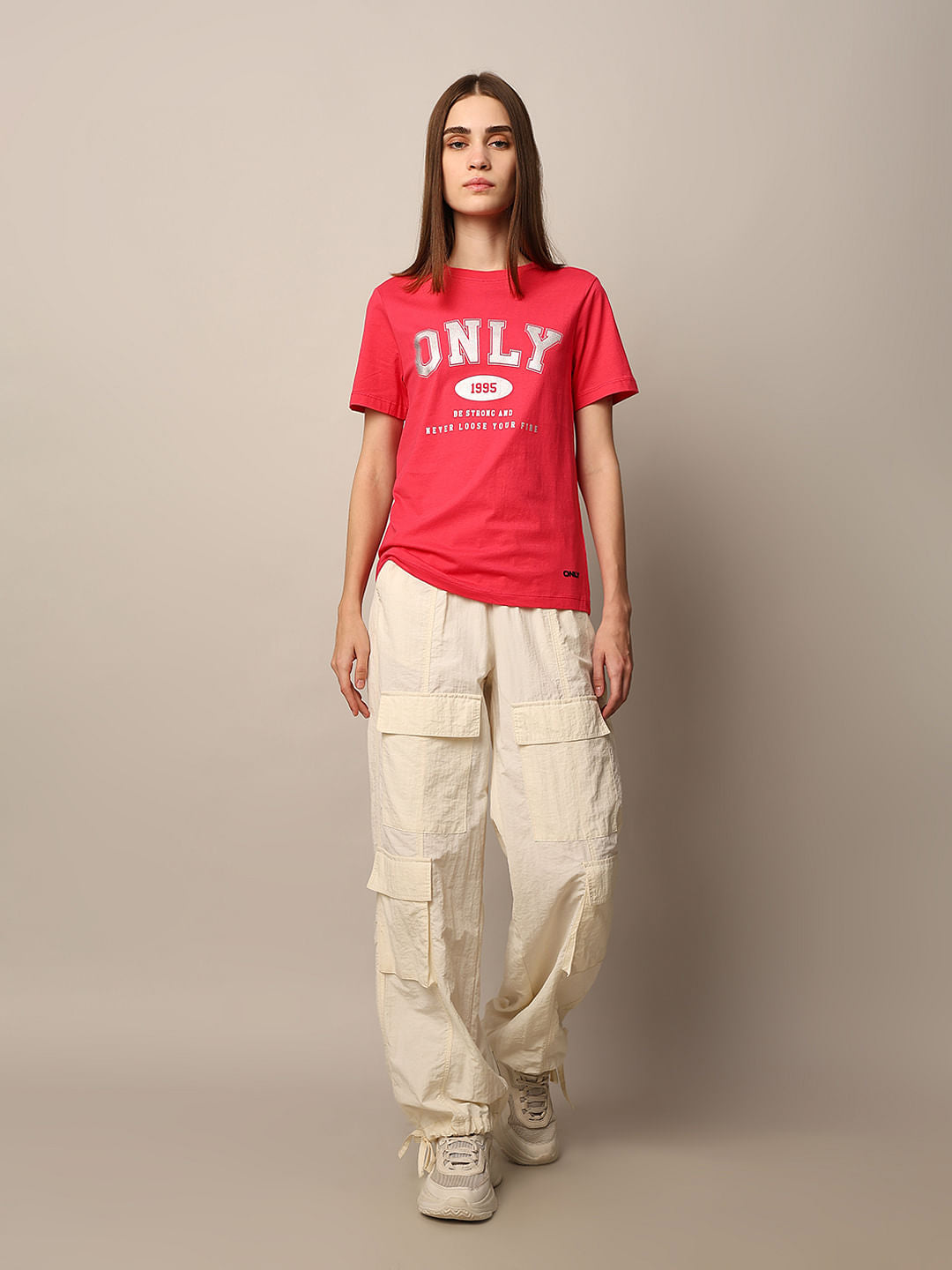 Red Printed Cotton T-Shirt