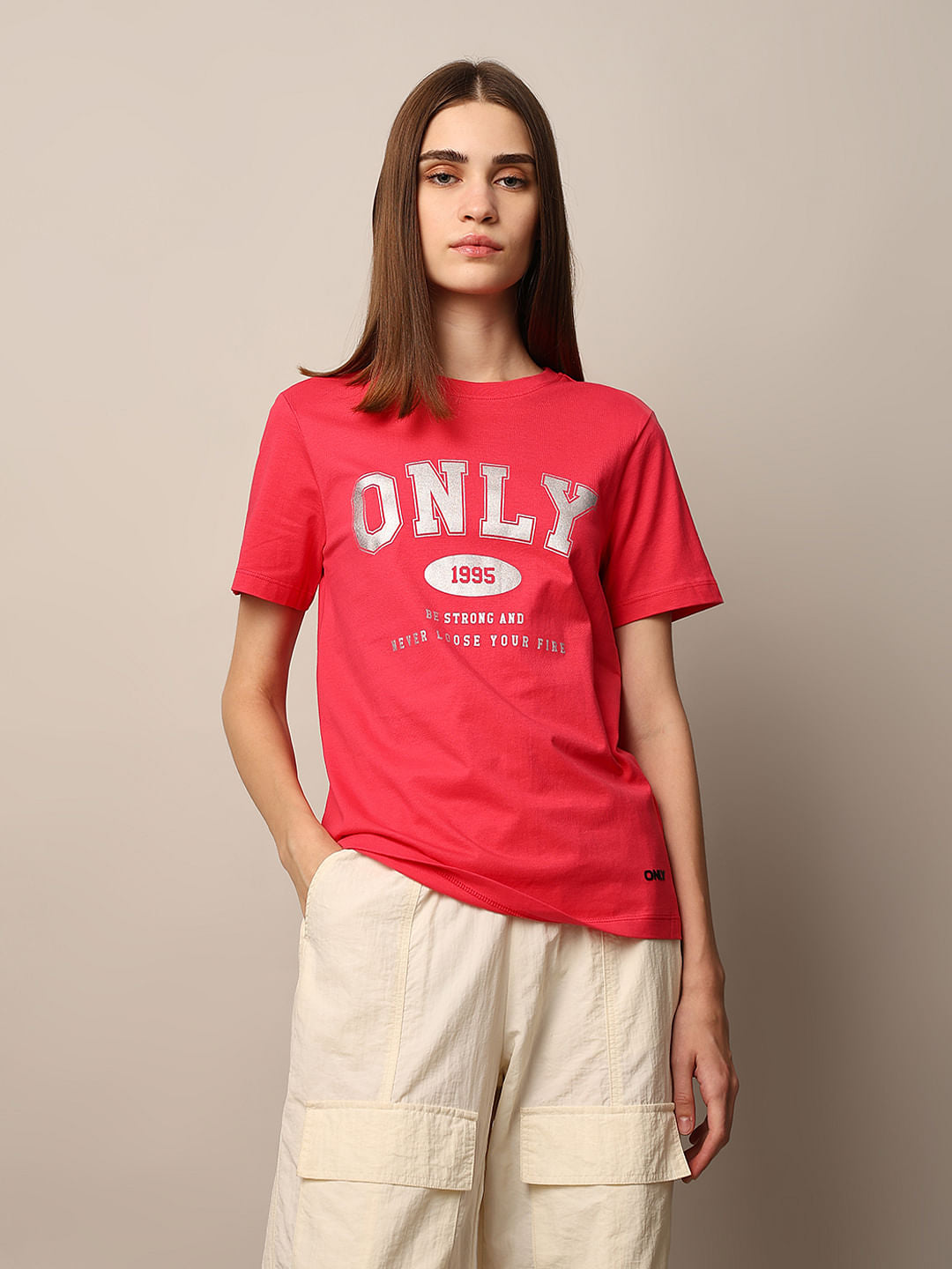 Red Printed Cotton T-Shirt