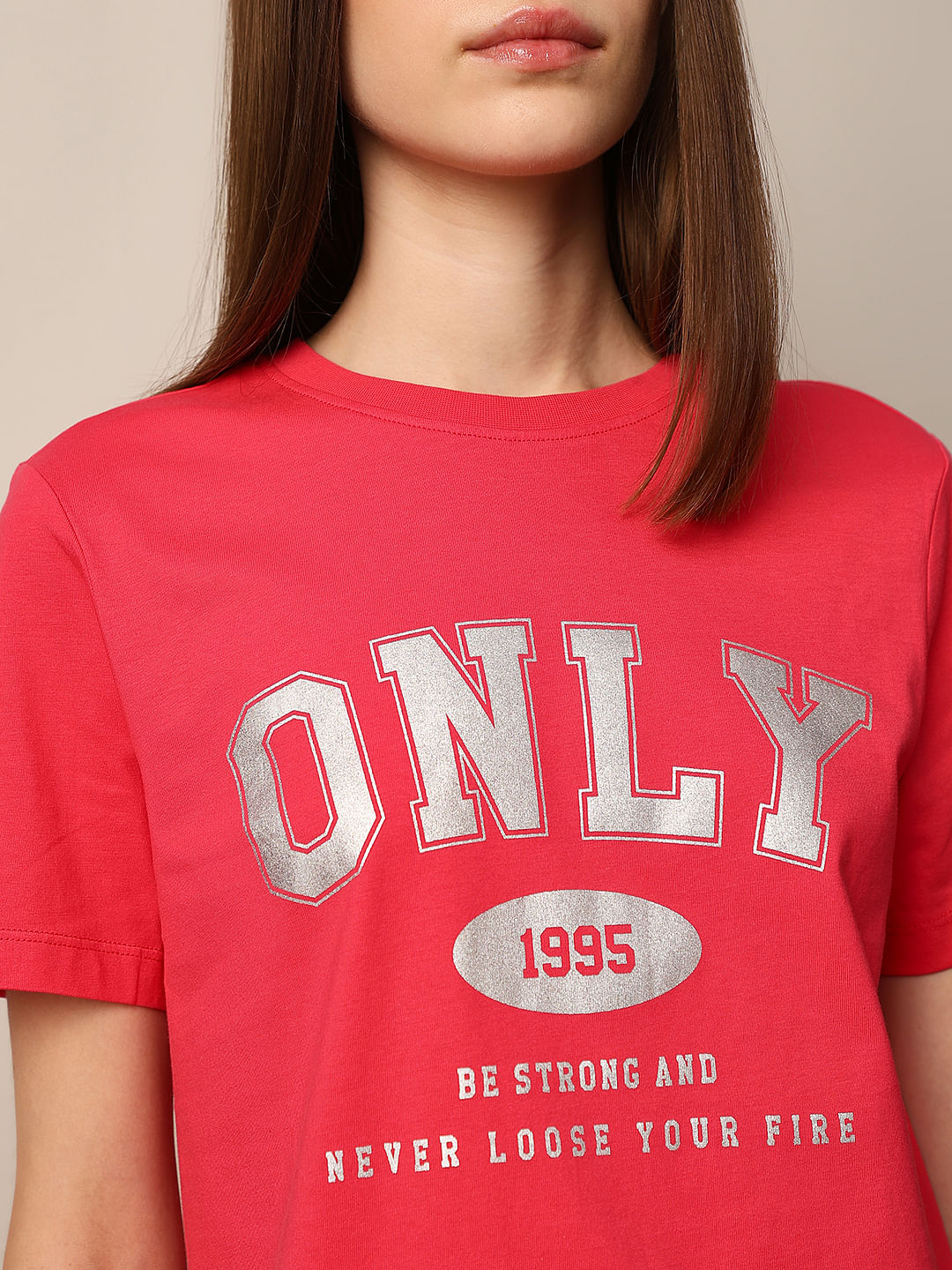 Red Printed Cotton T-Shirt