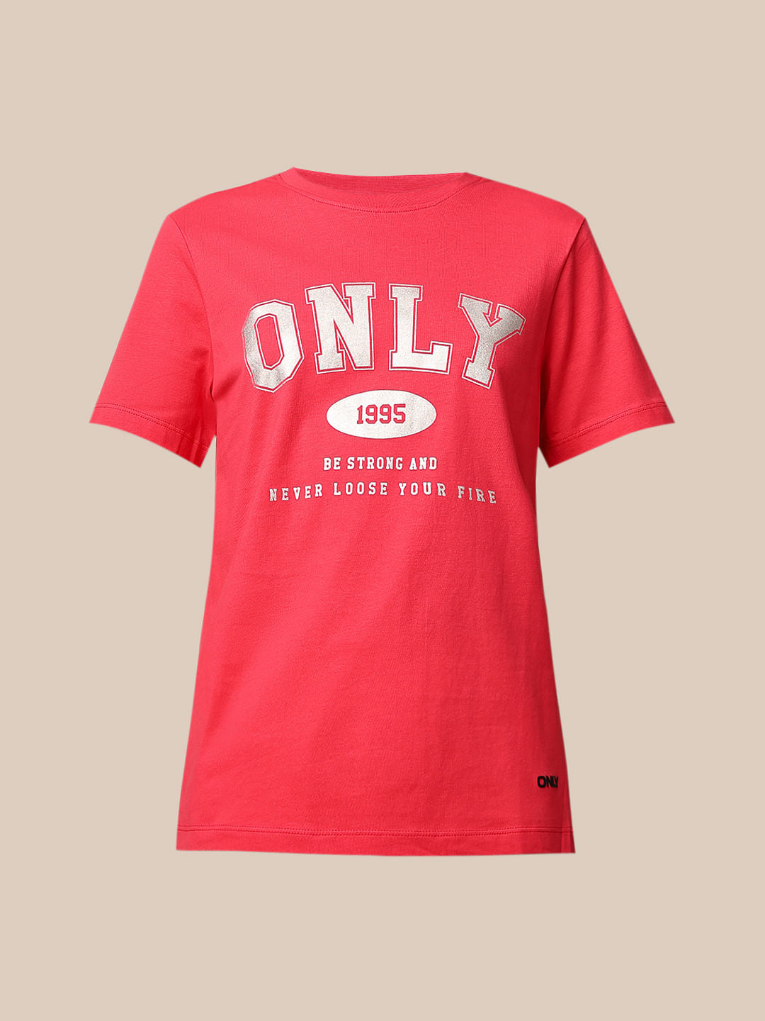 Red Printed Cotton T-Shirt