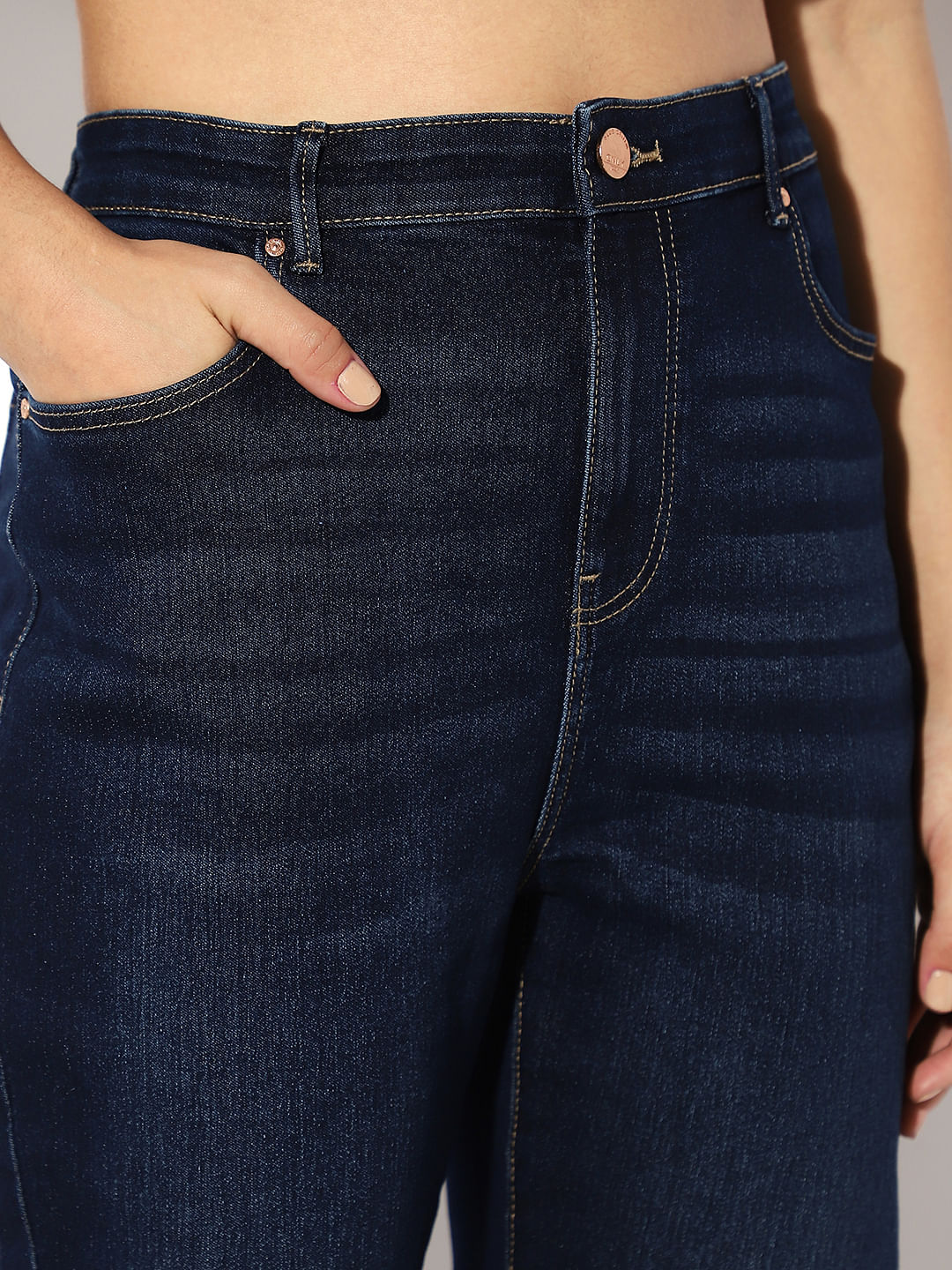 Dark Blue Mid Rise Carmen Skinny Jeans