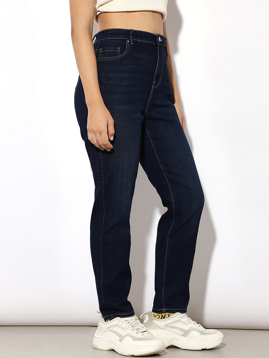 Dark Blue Mid Rise Carmen Skinny Jeans