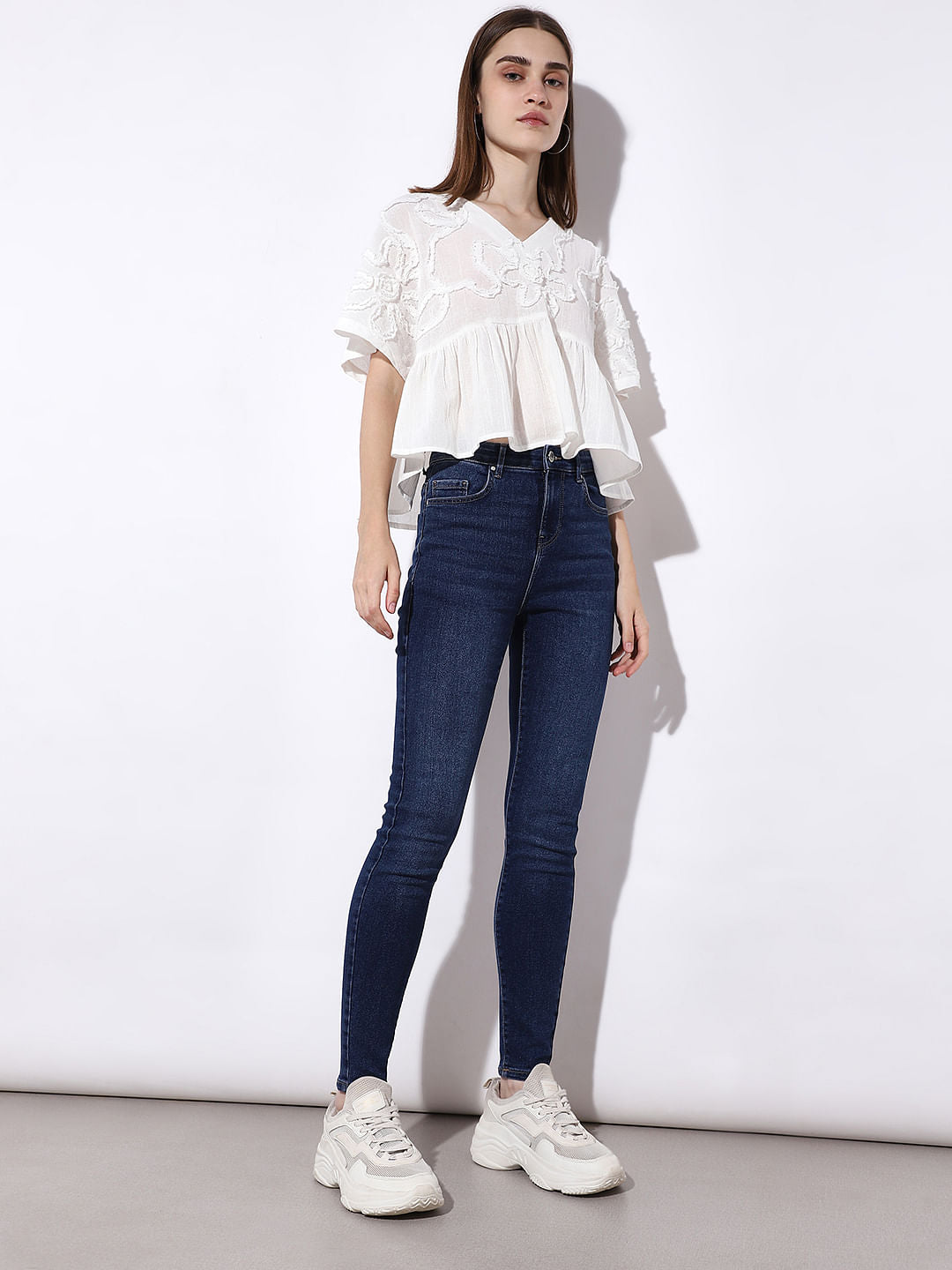 Blue High Rise Skinny Fit Jeans