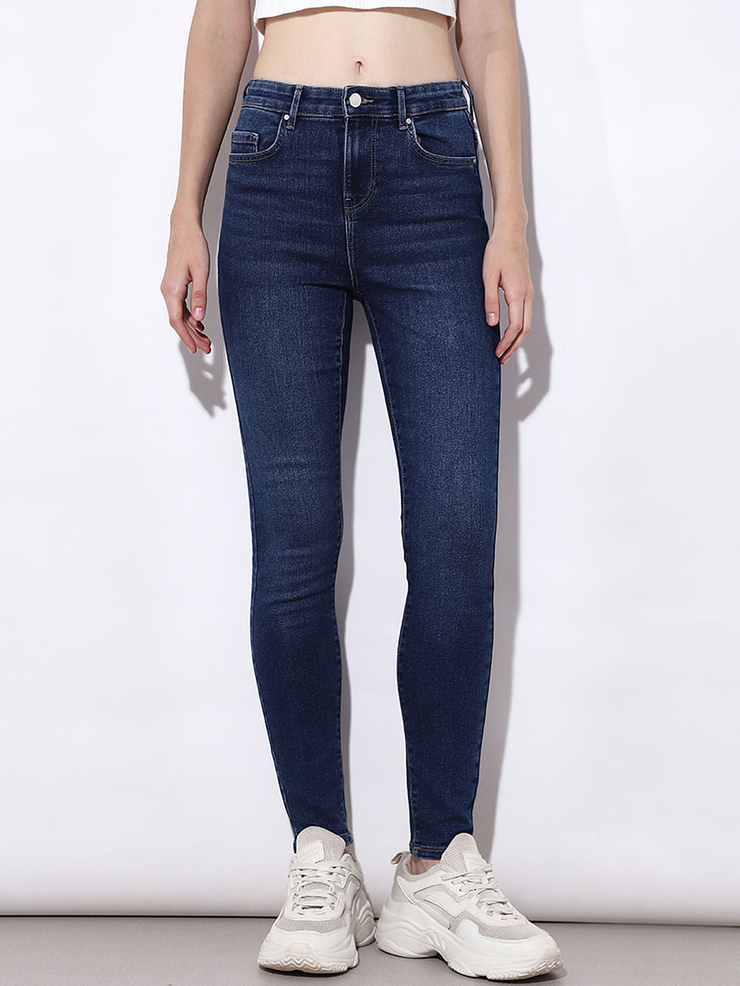 Blue High Rise Skinny Fit Jeans