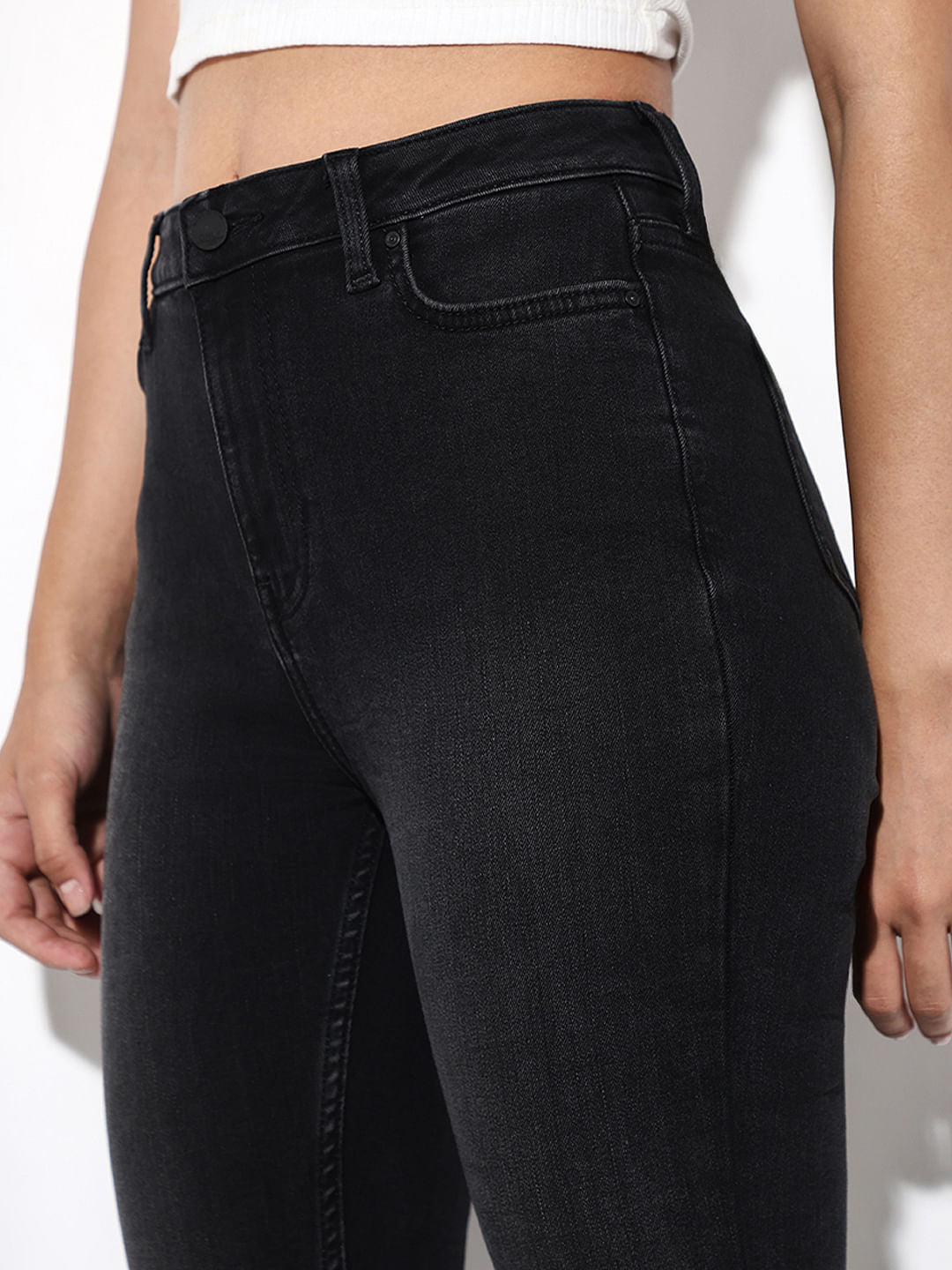 Black High Rise Piper Skinny Jeans