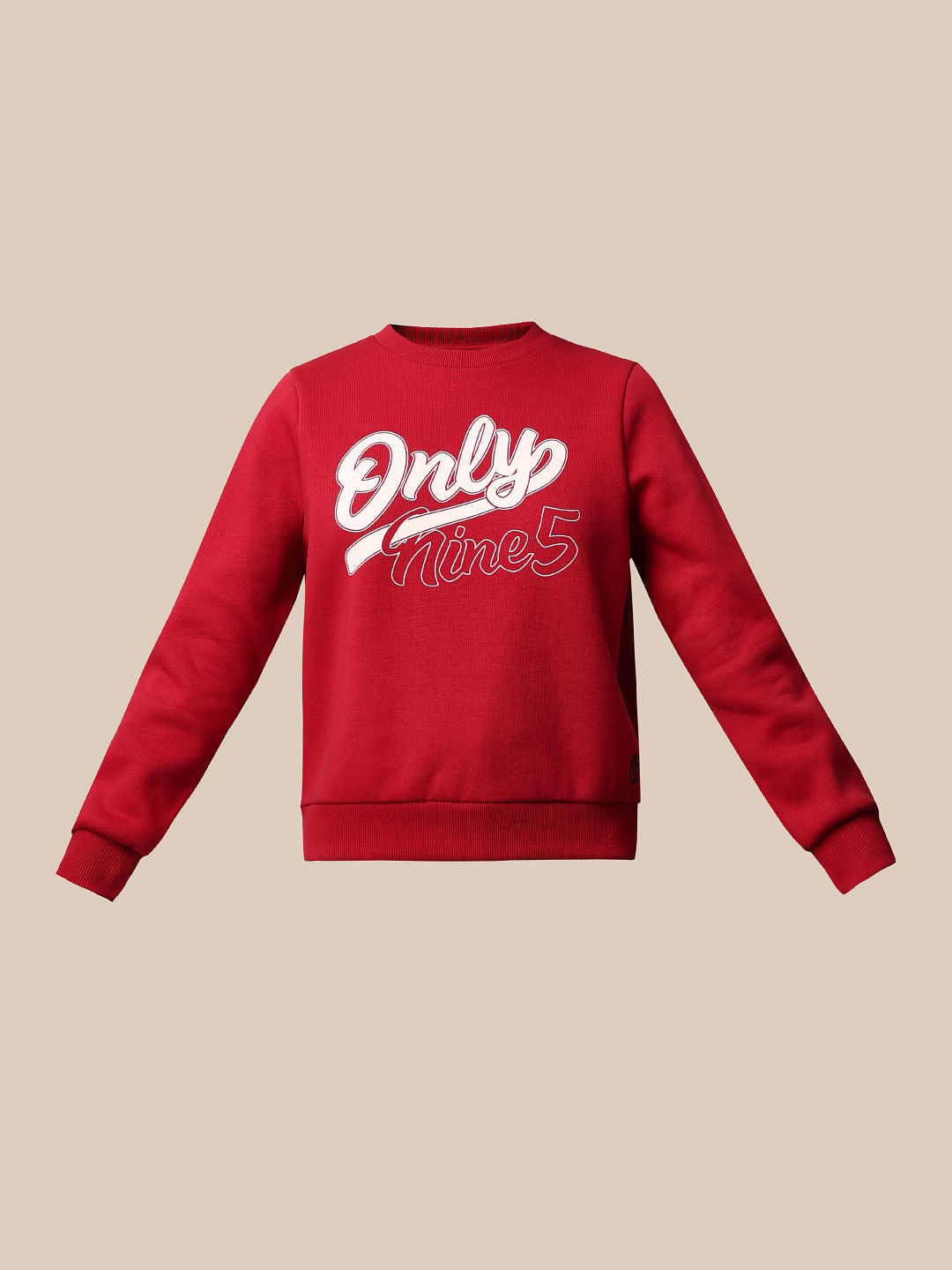 Dark Red Printed Sweatshirt