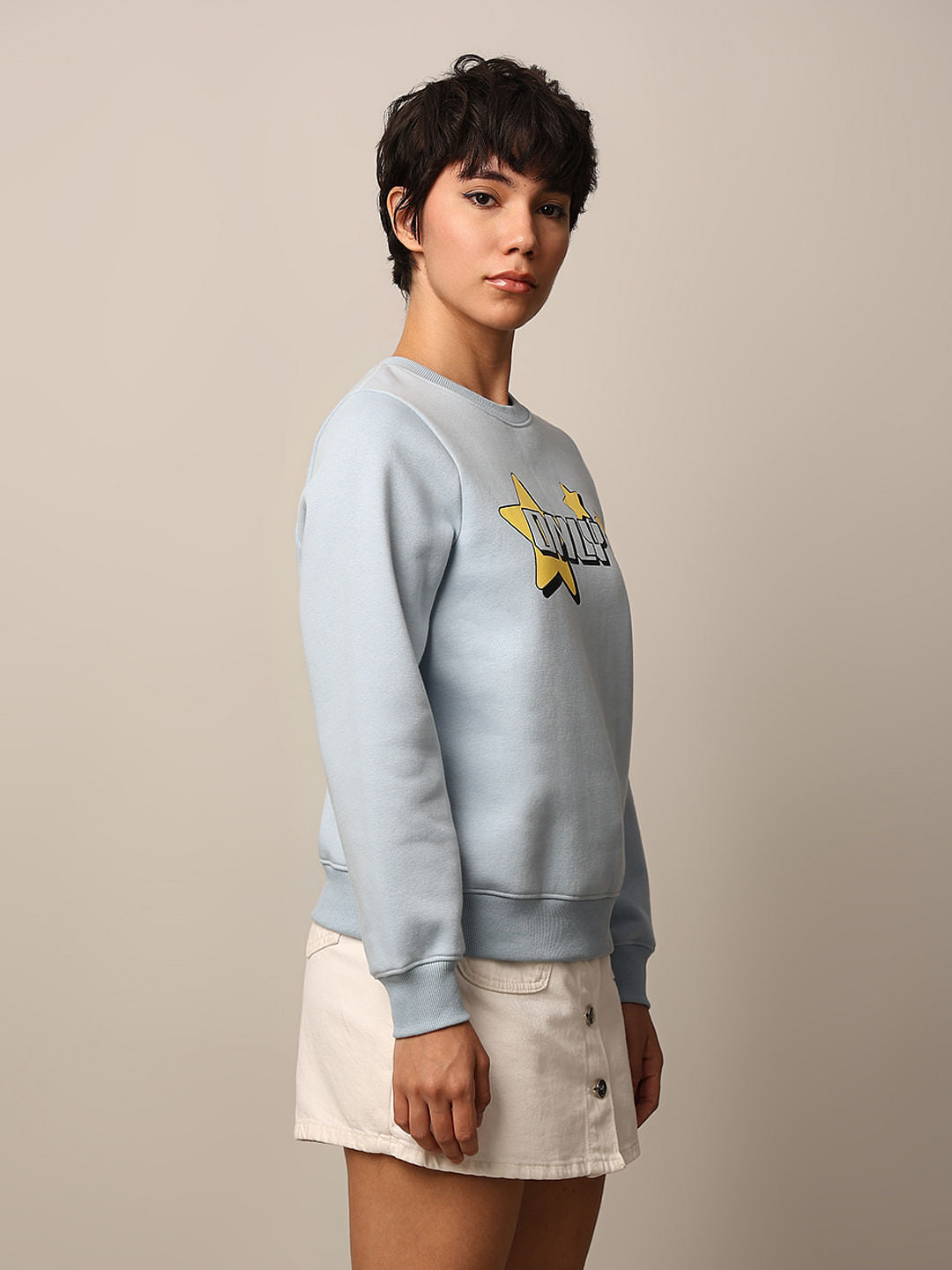 Blue Printed Sweatshirt