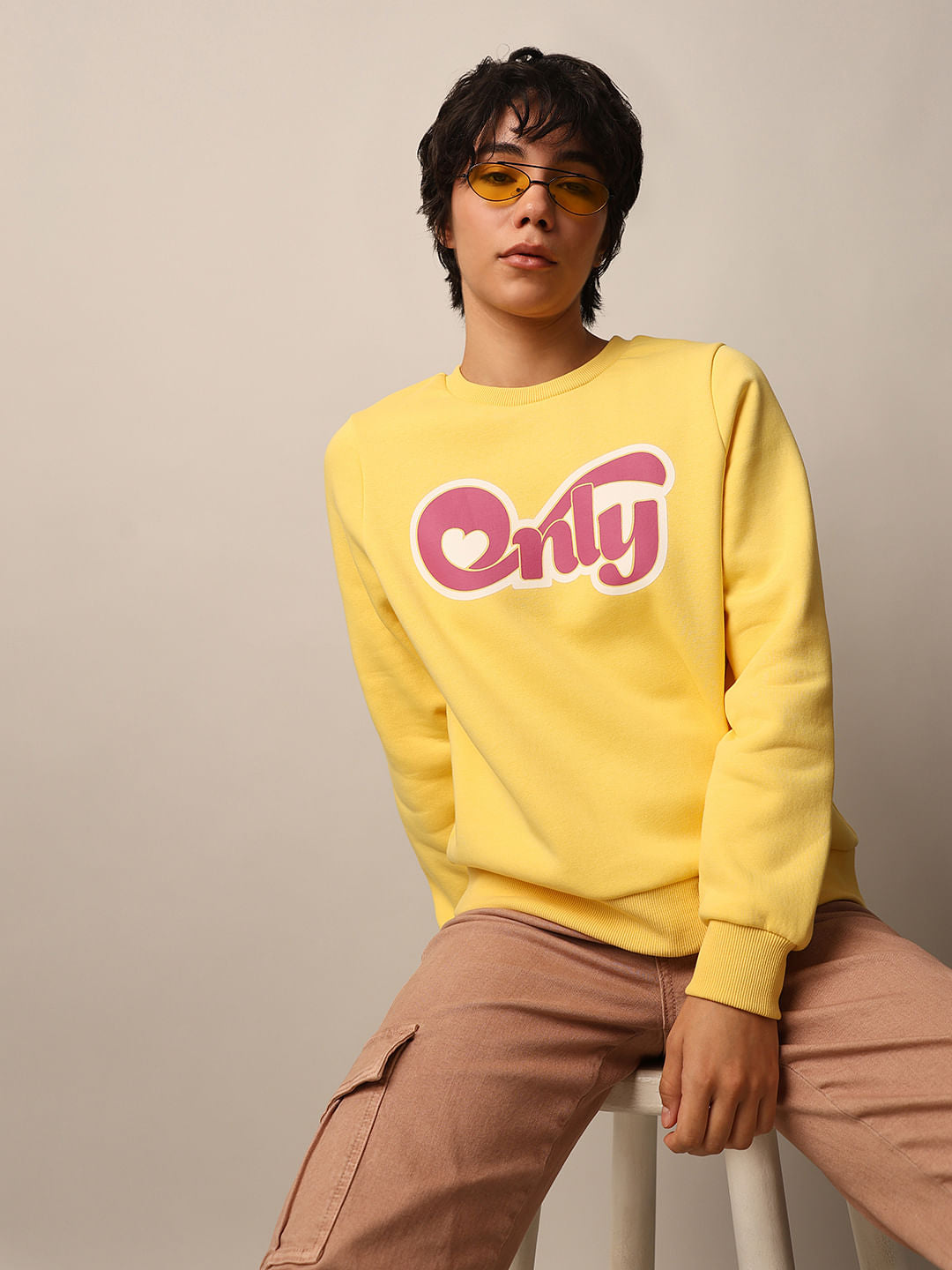 Yellow Printed Sweatshirt