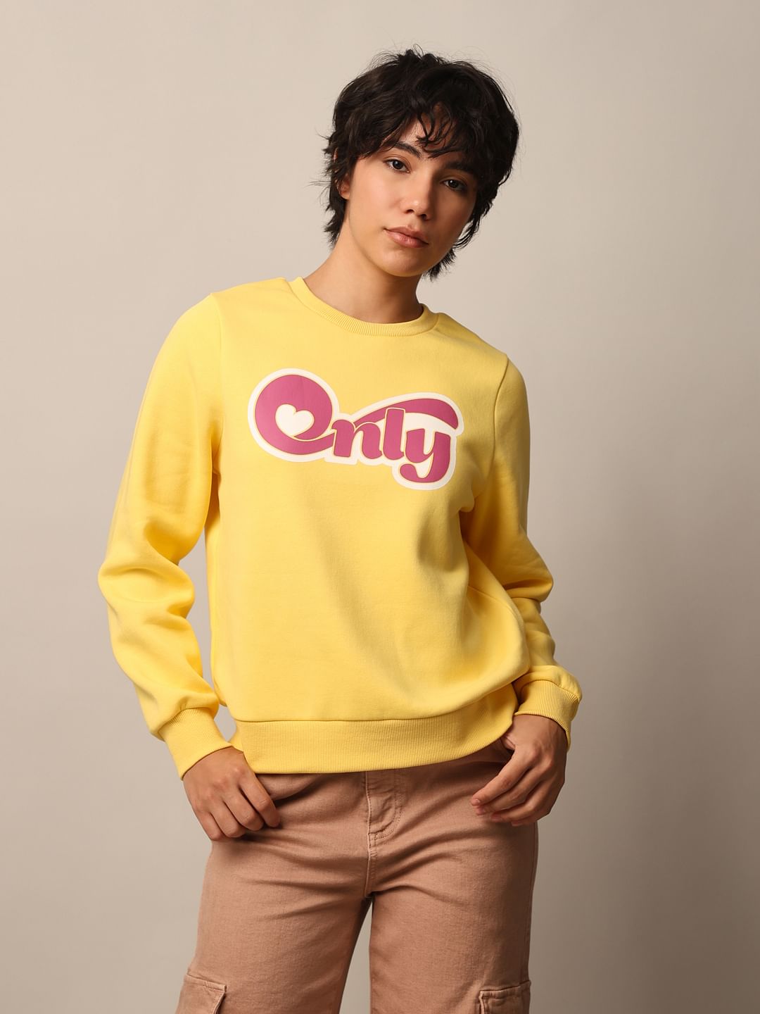Yellow Printed Sweatshirt