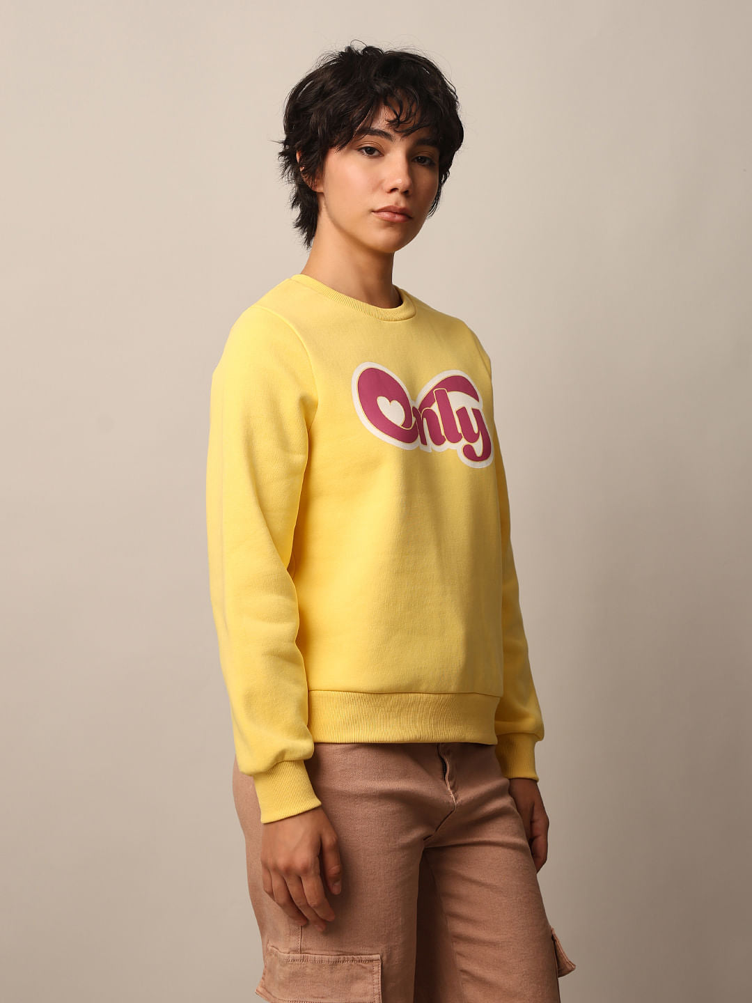 Yellow Printed Sweatshirt