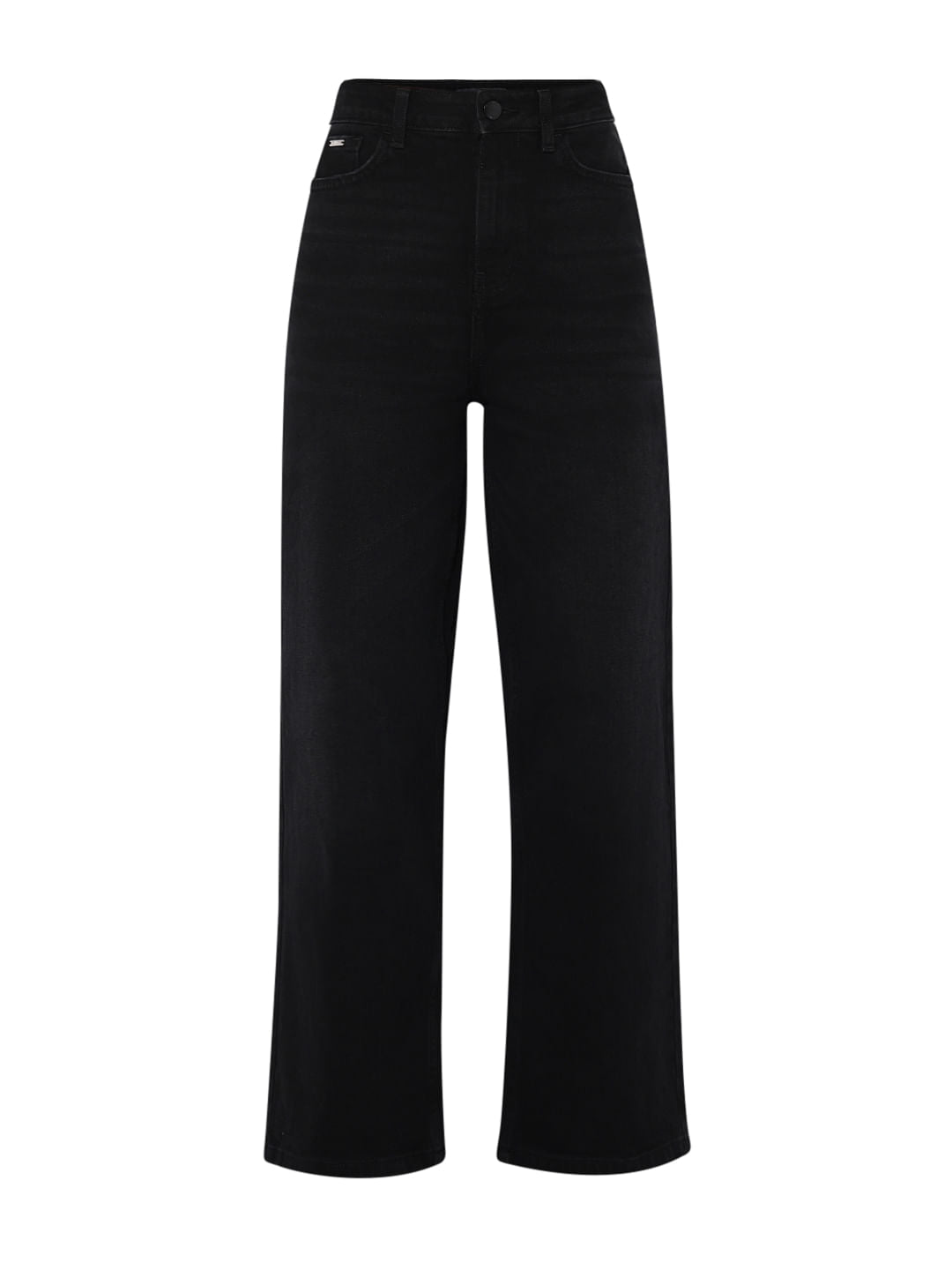 Black High Rise Wide Leg Jeans
