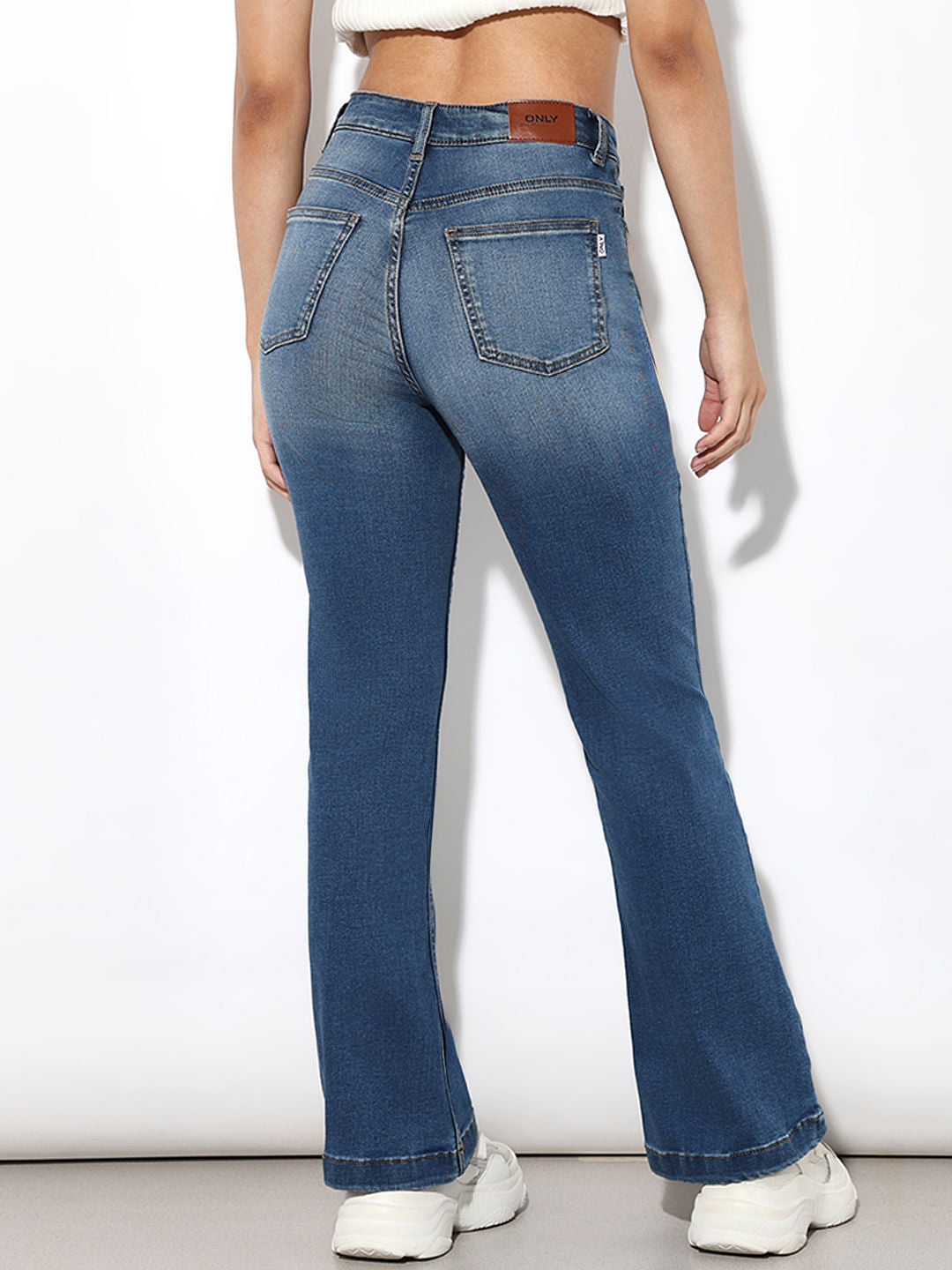 Blue High Rise Flared Jeans