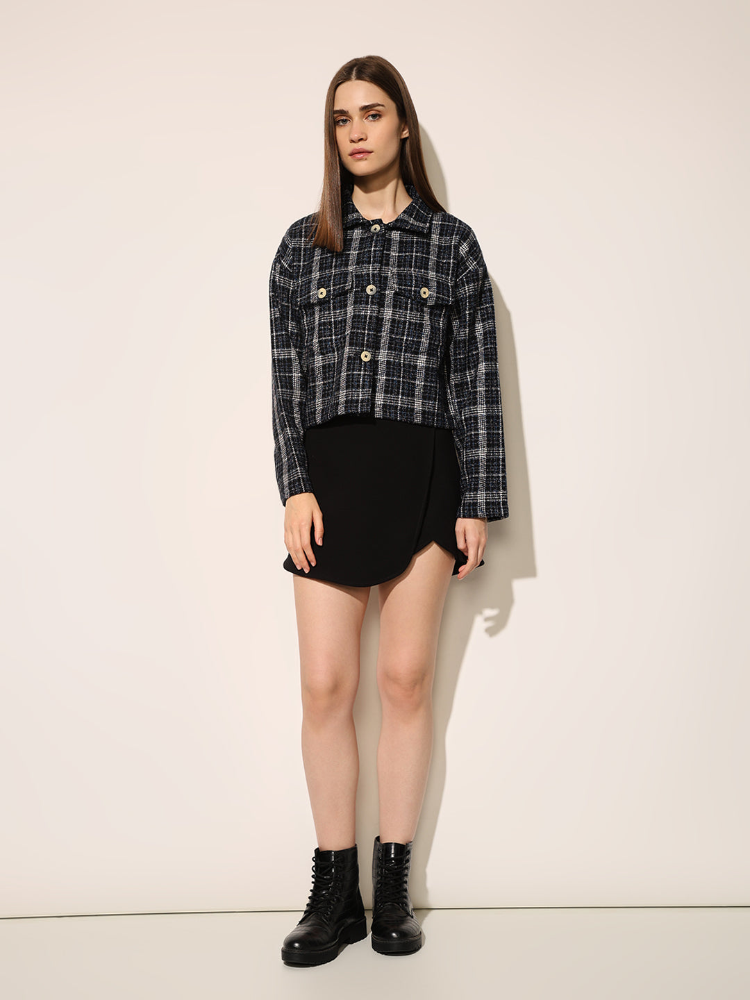 ONLY Dark Blue Tweed Jacket