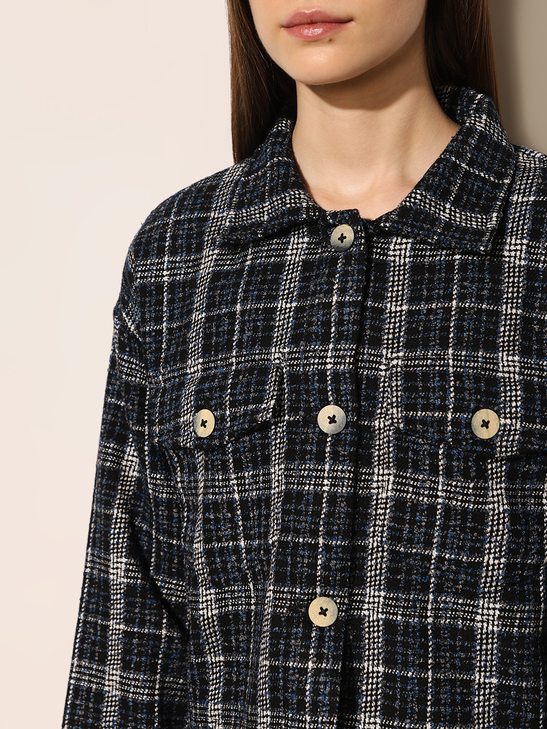 ONLY Dark Blue Tweed Jacket