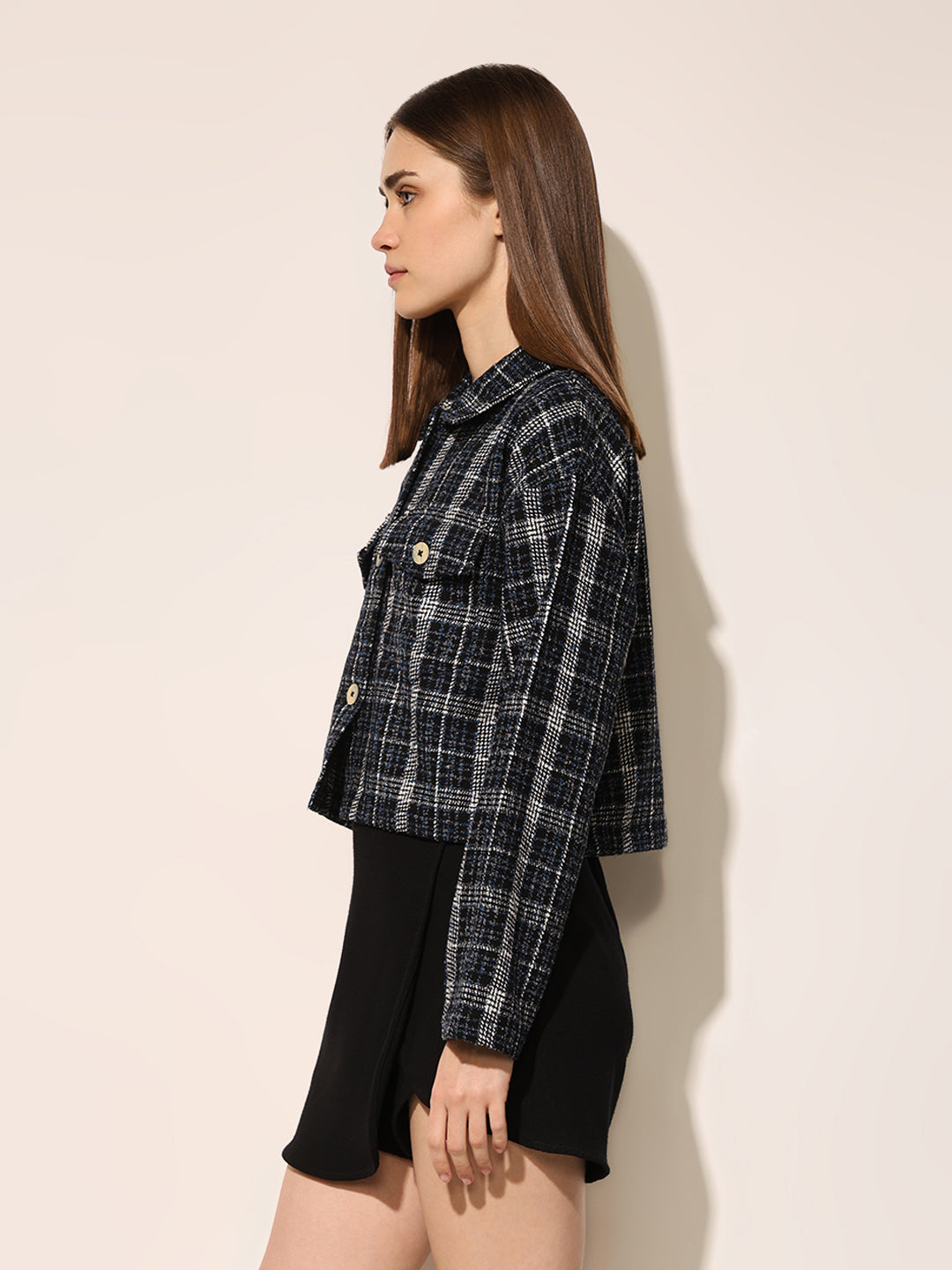 ONLY Dark Blue Tweed Jacket