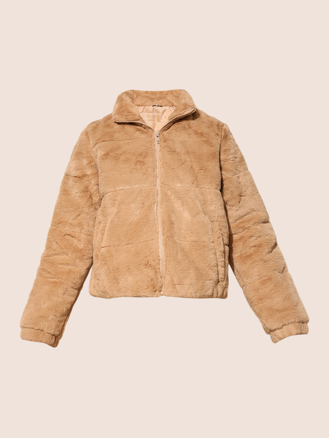 ONLY Brown Faux Fur Jacket