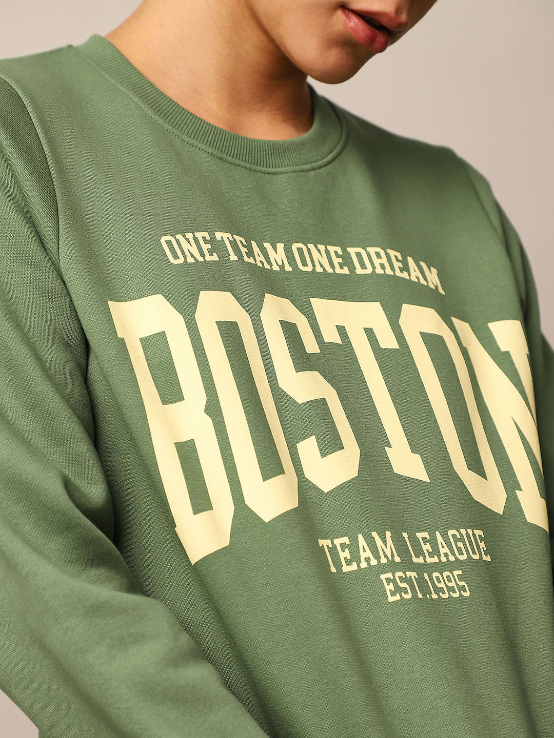 Dark Green Printed Sweatshirt