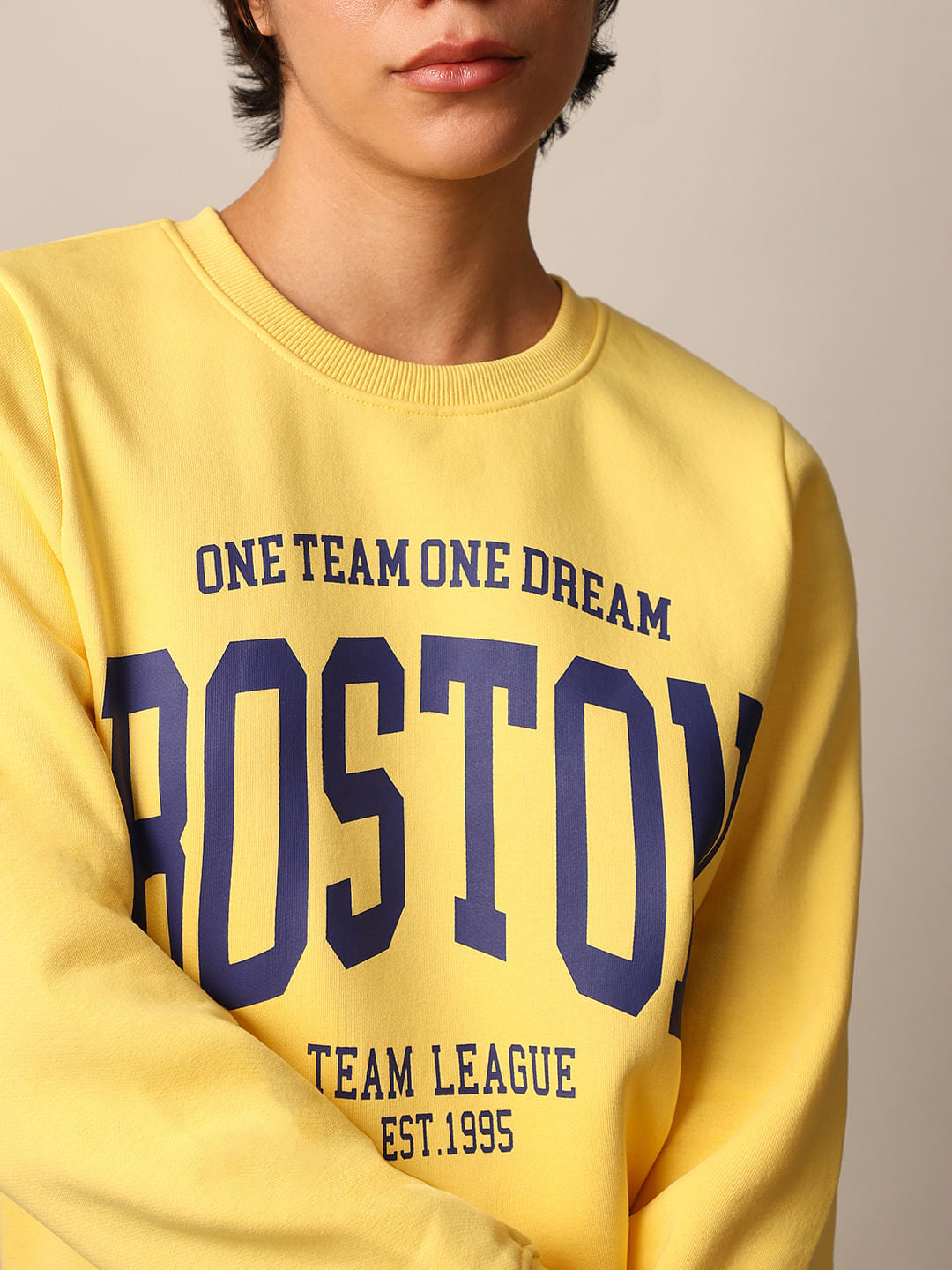 Yellow Printed Sweatshirt