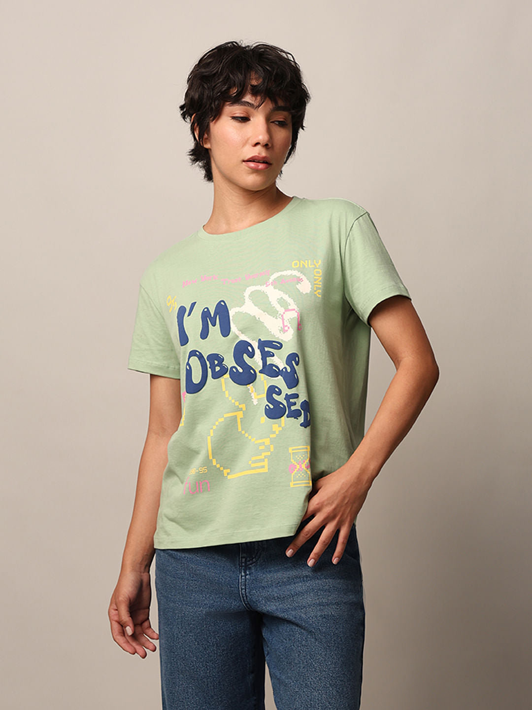 Green Graphic Print T-Shirt