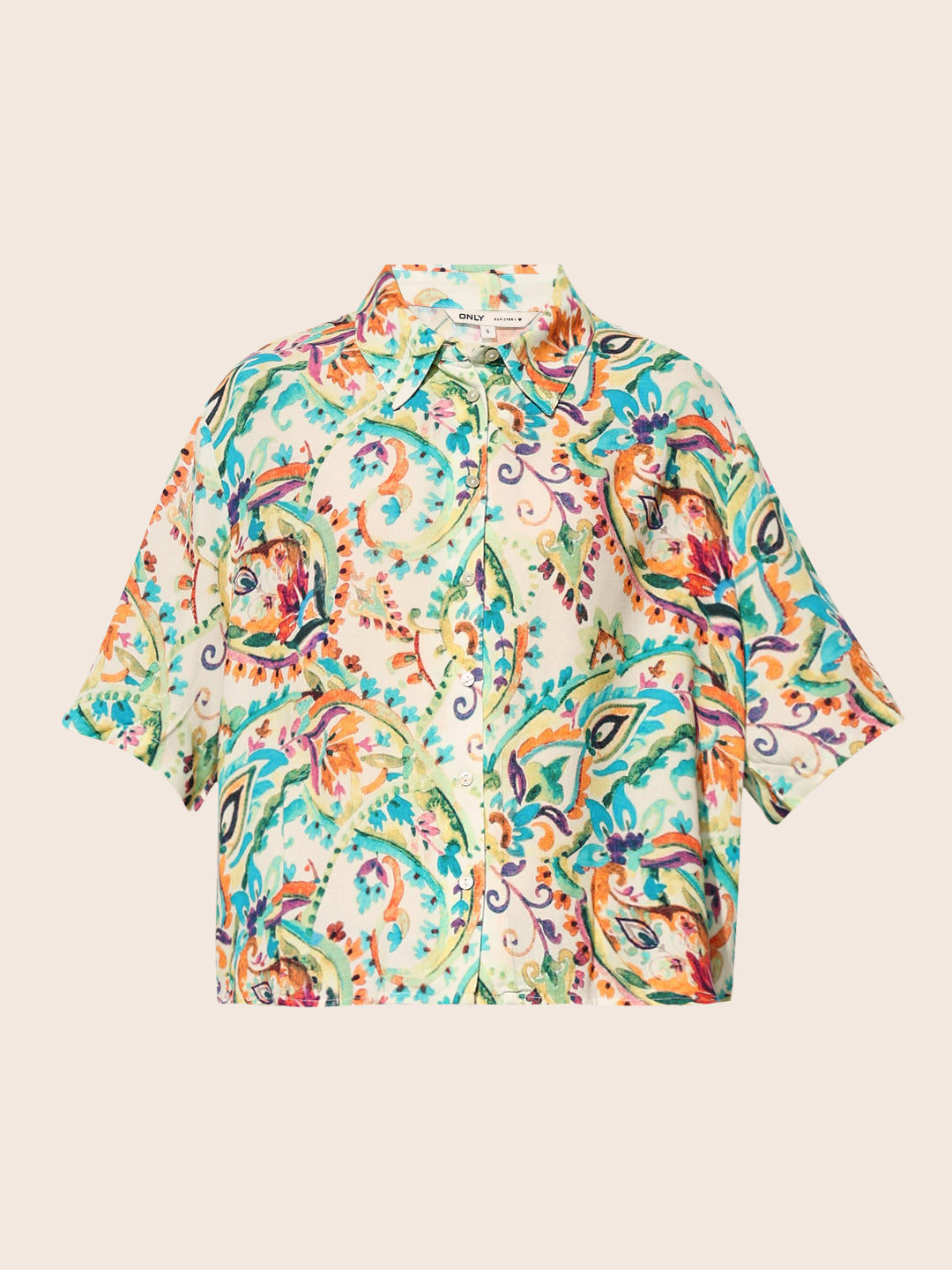 White Printed Loose Fit Shirt