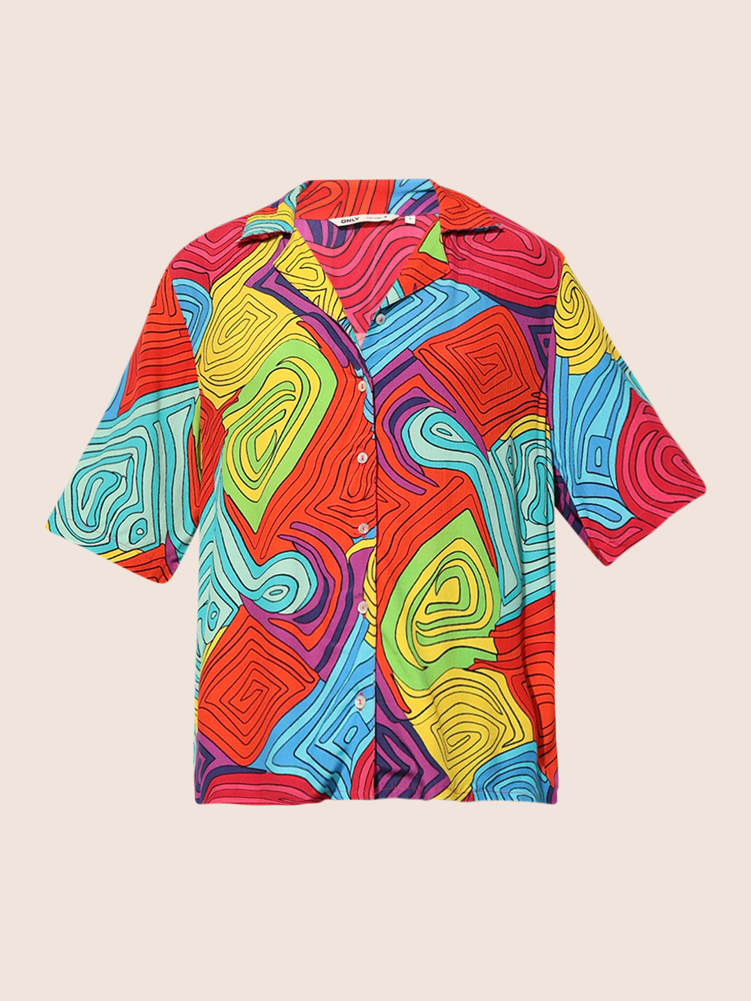 Red Printed Viscose Shirt