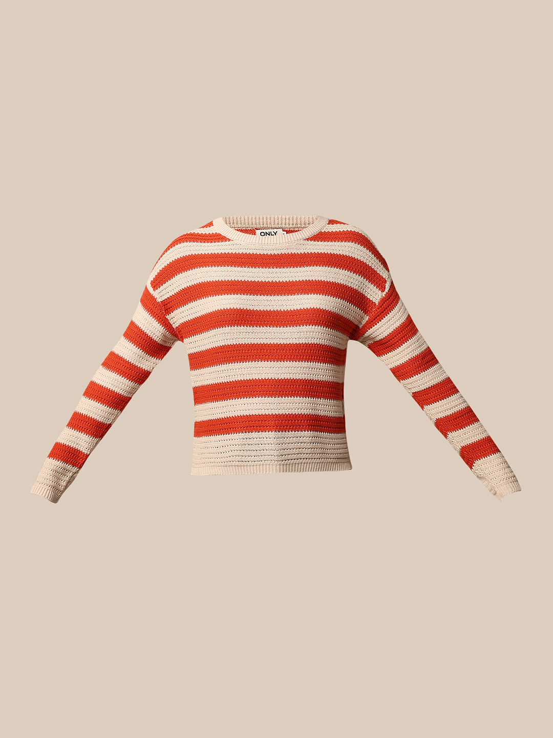 Beige Striped Pullover
