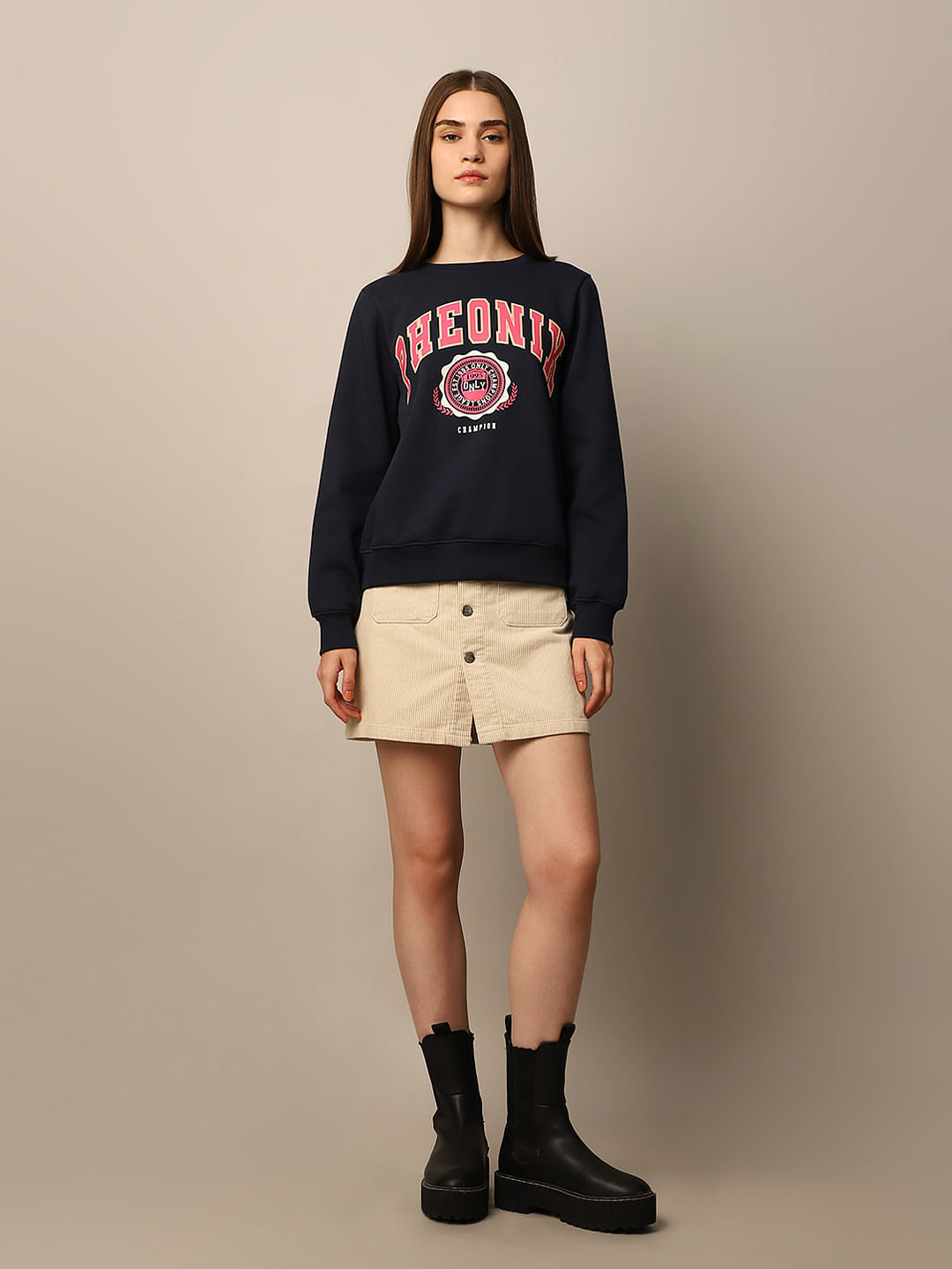 Blue Printed Sweatshirt