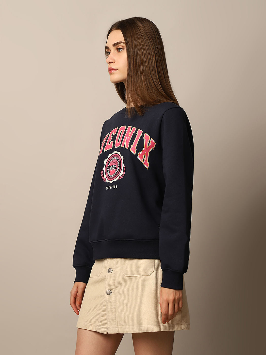 Blue Printed Sweatshirt