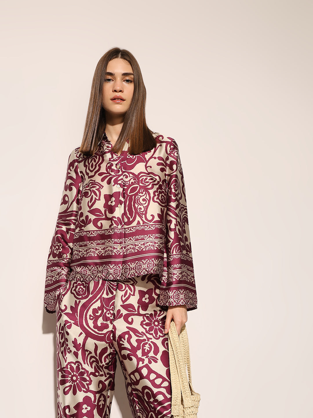 Printed Satin Co-ord Set