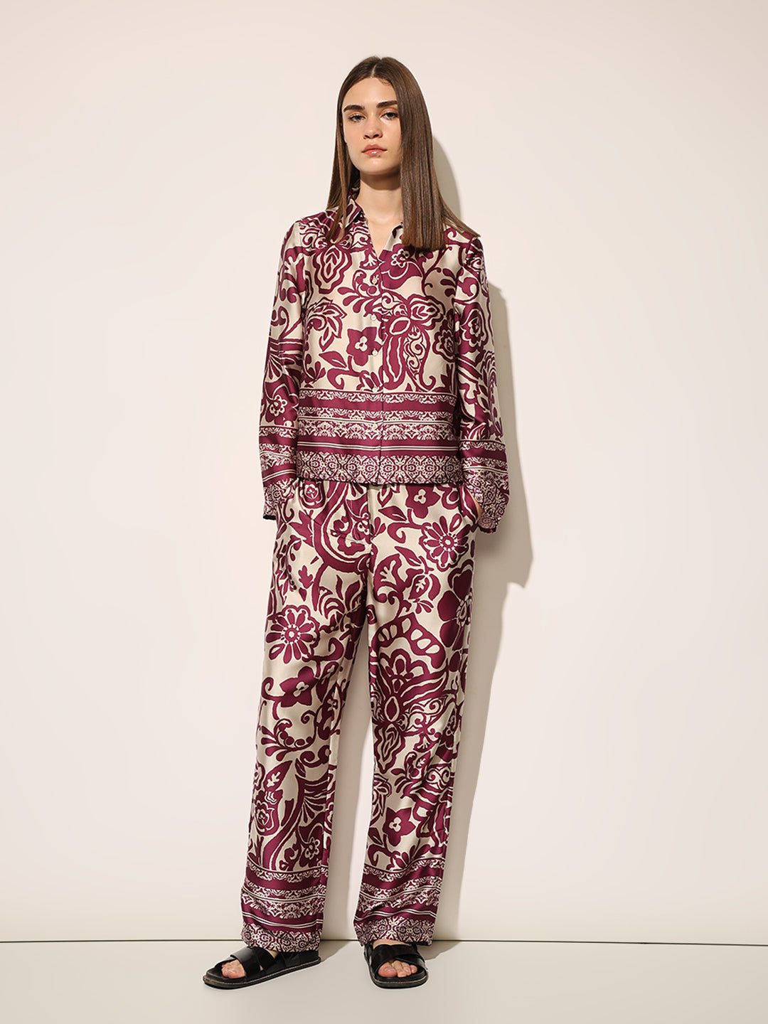 Printed Satin Co-ord Set