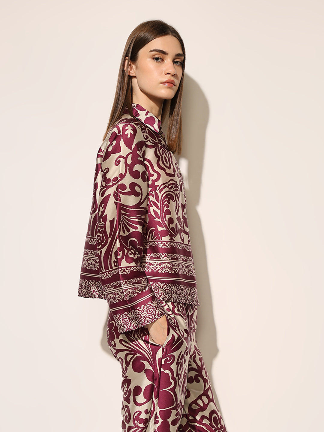 Printed Satin Co-ord Set