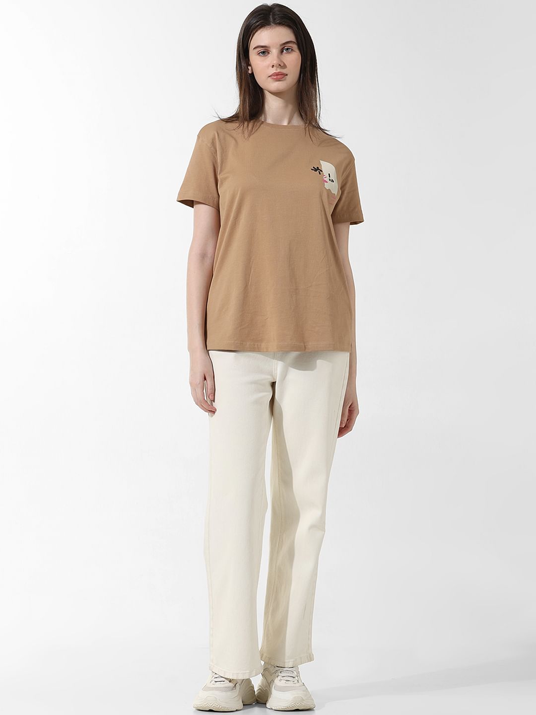 Brown Printed T-Shirt