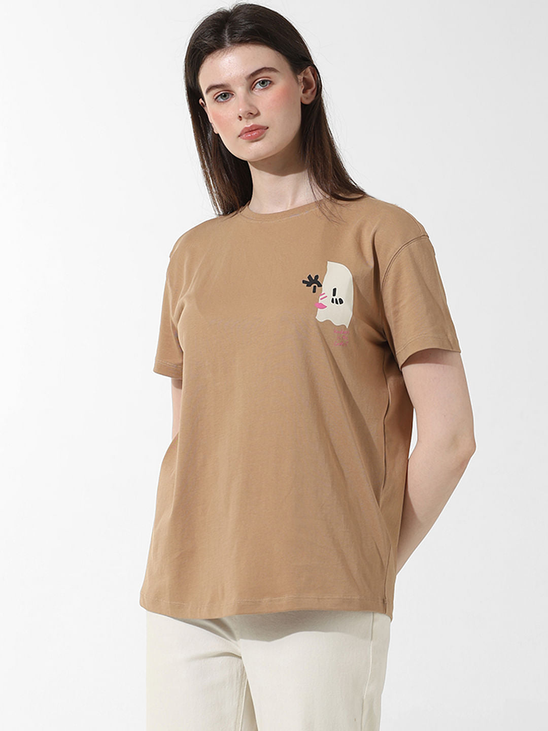 Brown Printed T-Shirt