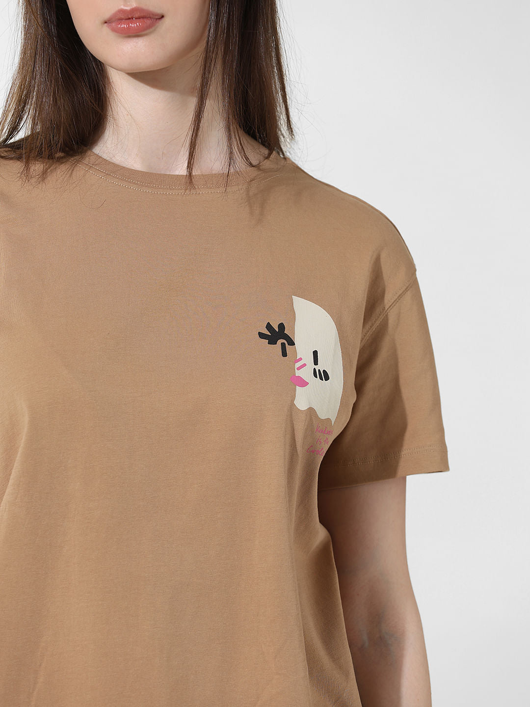 Brown Printed T-Shirt