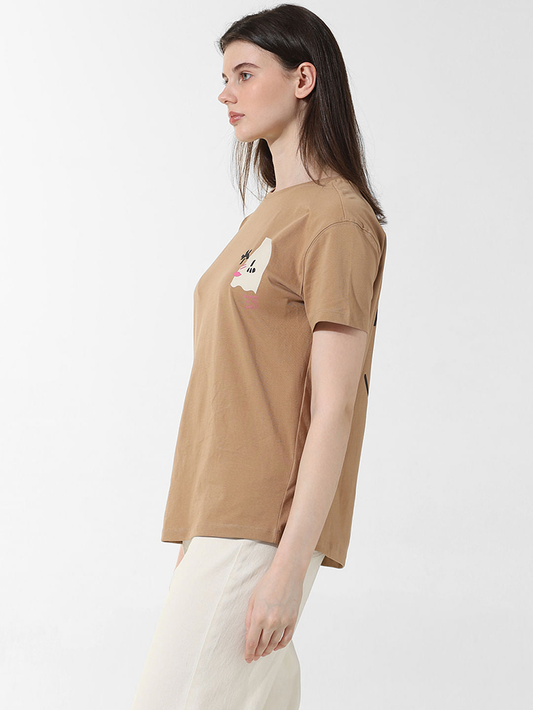 Brown Printed T-Shirt