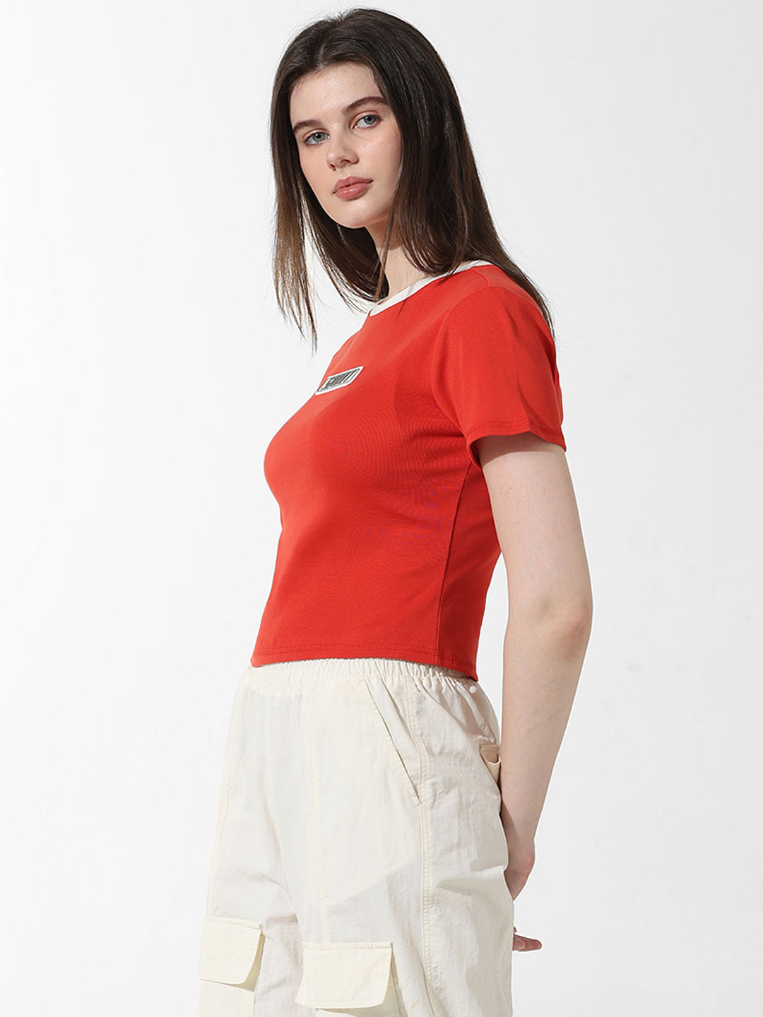 Red Text Print T-Shirt