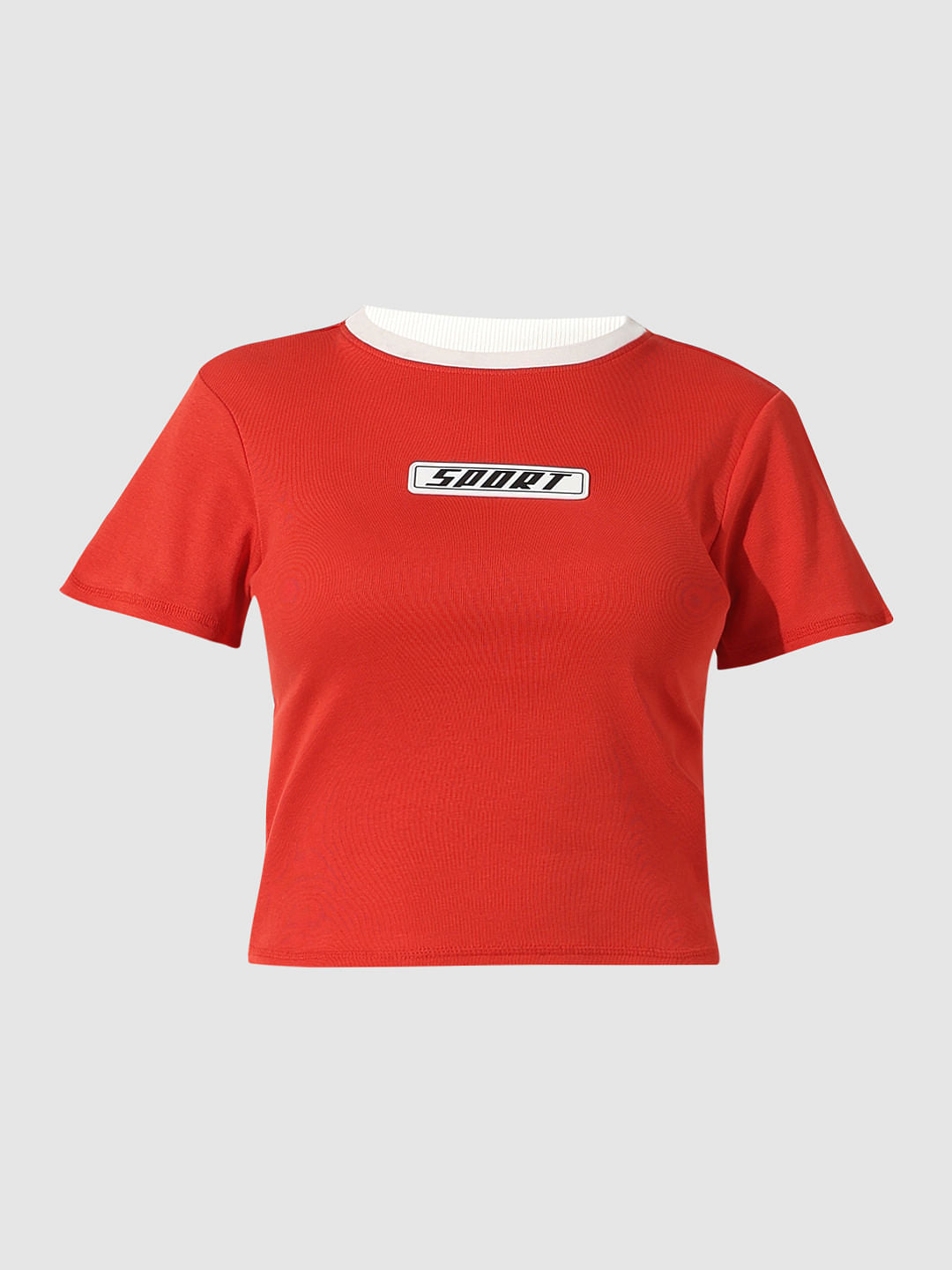 Red Text Print T-Shirt