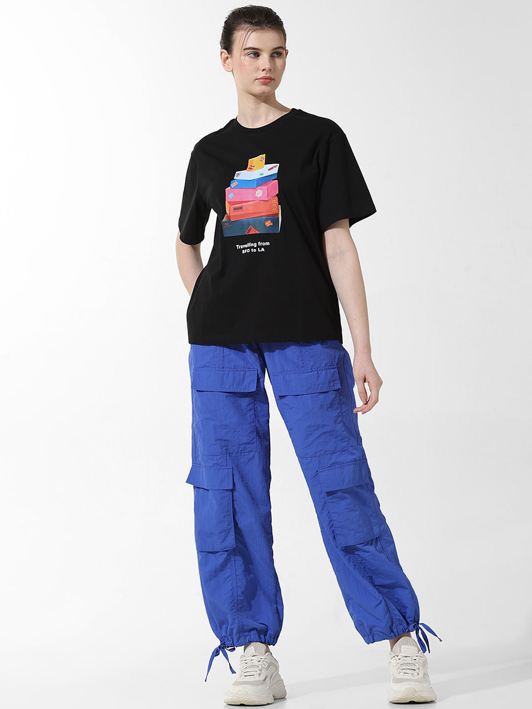 Black Printed Oversized T-Shirt