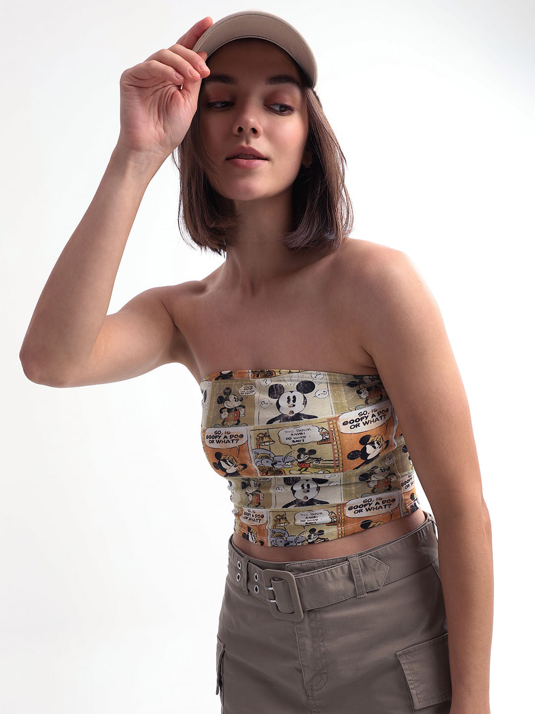 X Mickey Printed Tube Top