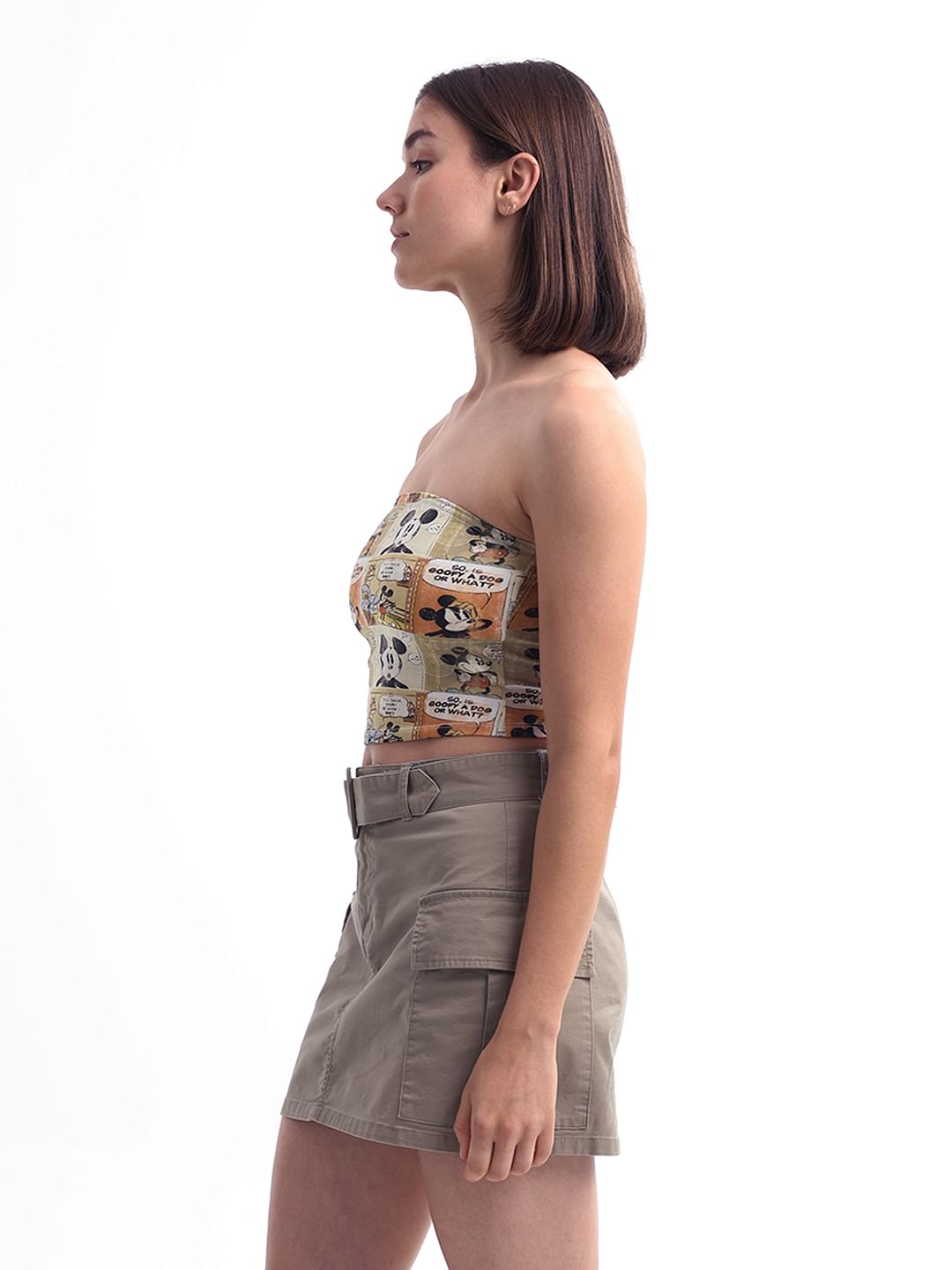 X Mickey Printed Tube Top