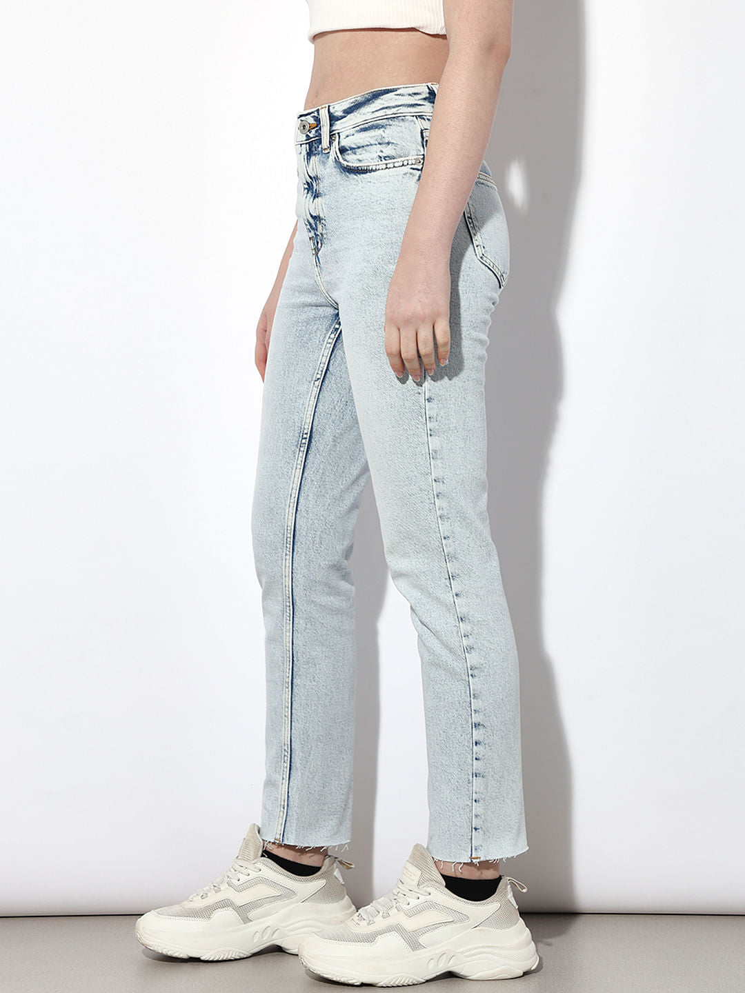 Light Blue High Rise Erin Straight Fit Jeans