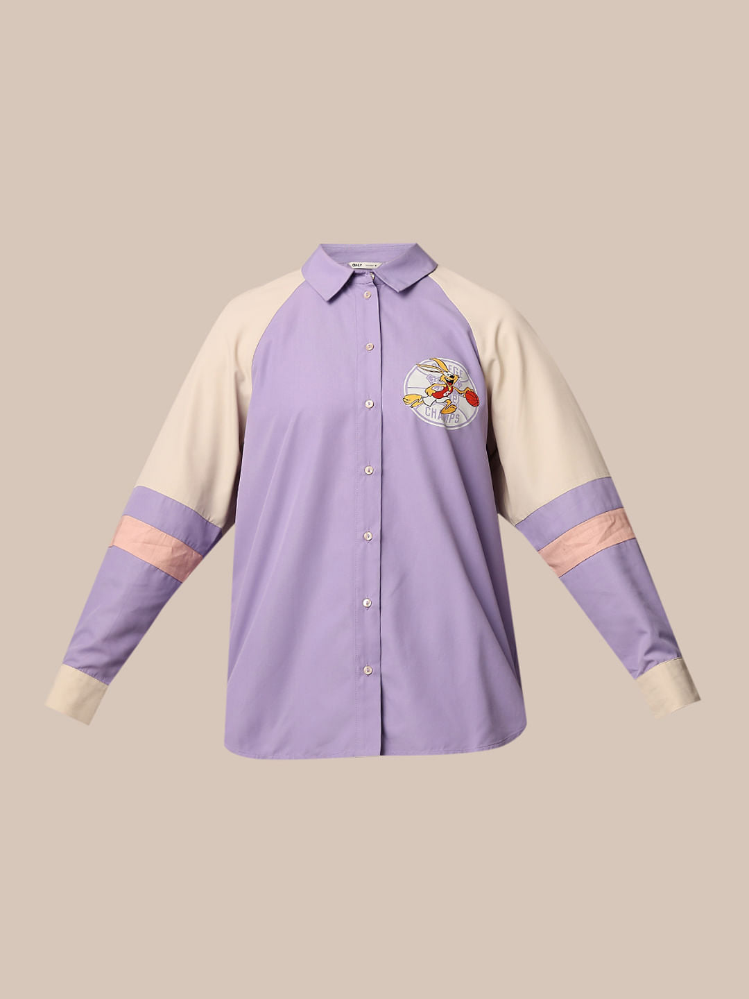 Purple Varsity Colourblocked Shirt